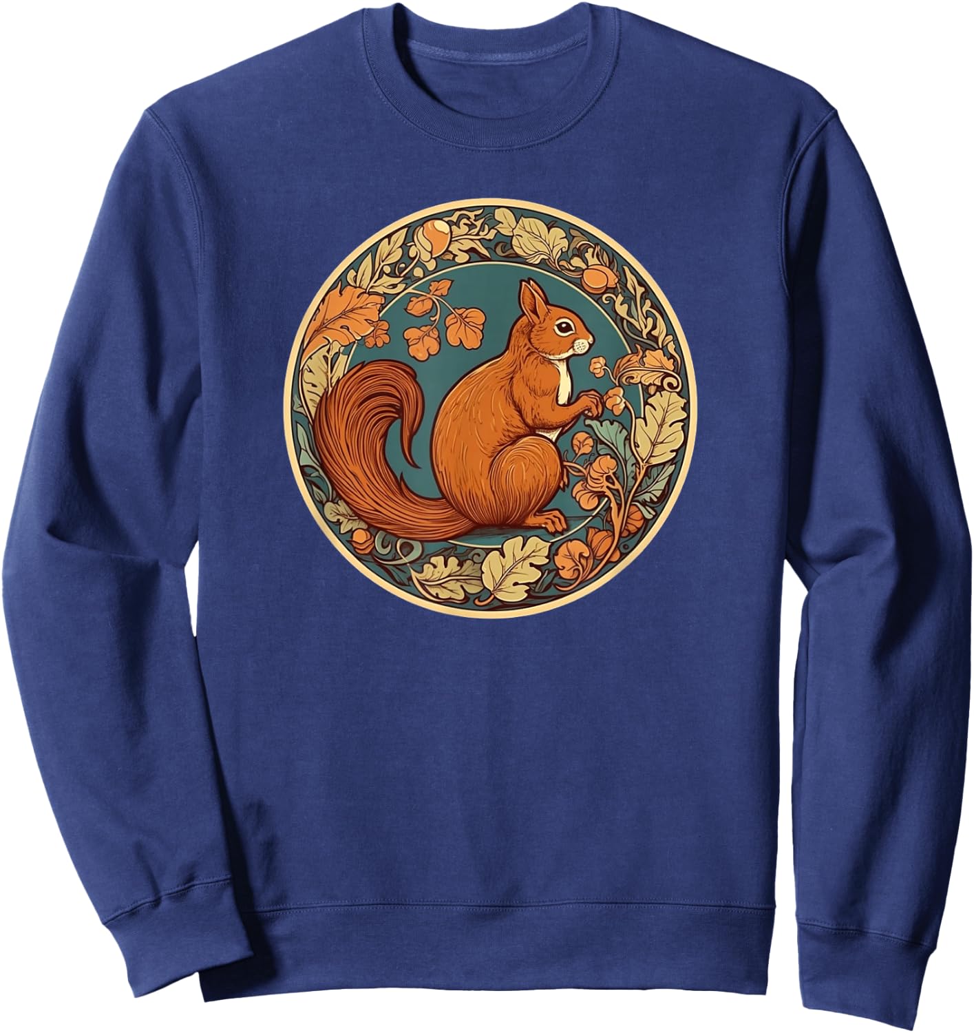 Cute Kids Girls Woodland Retro Vintage Squirrel Lover Sweatshirt - Sweatshirt | Navy