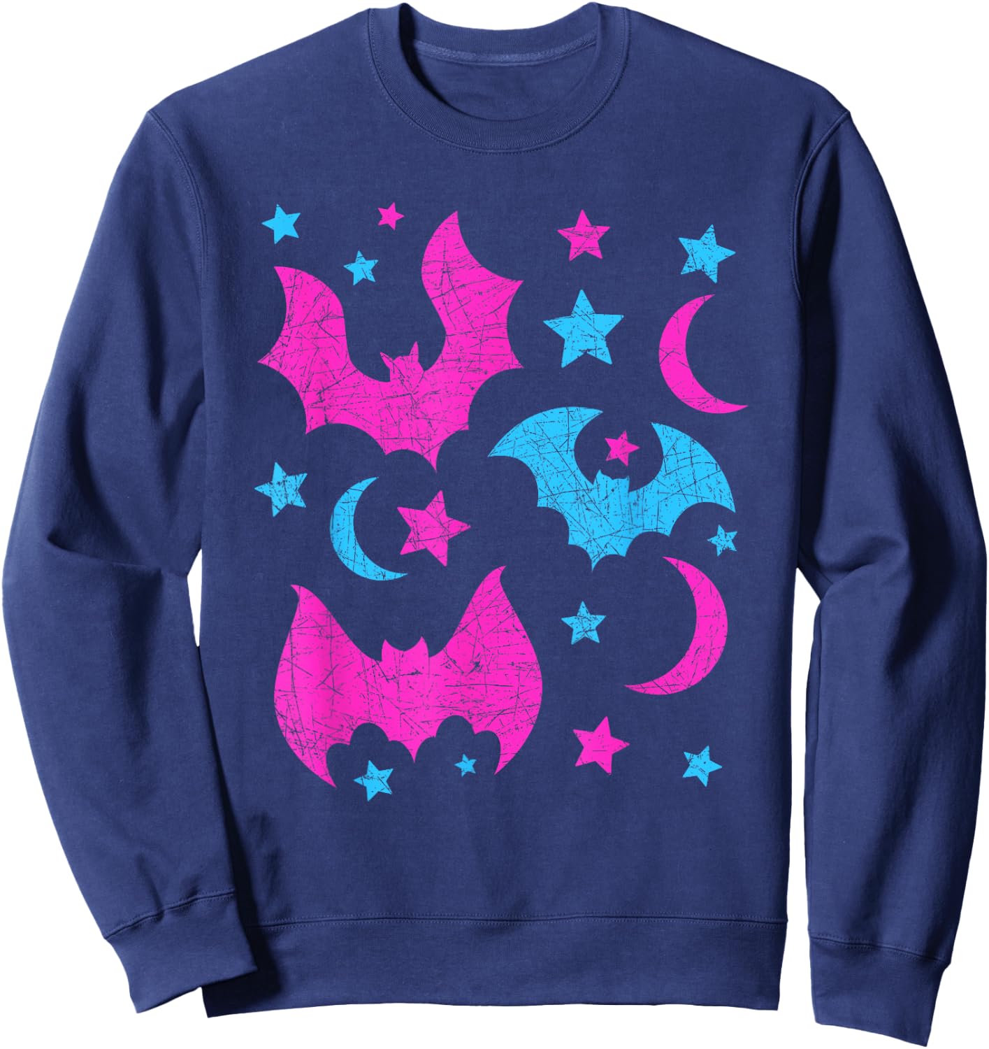 Cute Animal Lover Halloween Women Girls Kids Gift Bat Sweatshirt - Sweatshirt | Navy