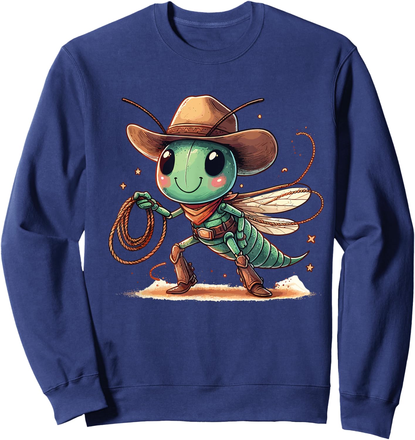 Western Rodeo Cowboy Hat Grasshopper Texas Animals Sweatshirt - Sweatshirt | Navy