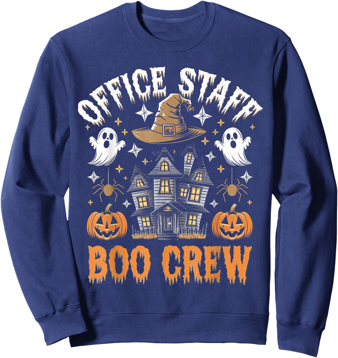 Office Staff Boo Crew Funny Halloween Matching Costume Sweatshirt - Sweatshirt | Navy