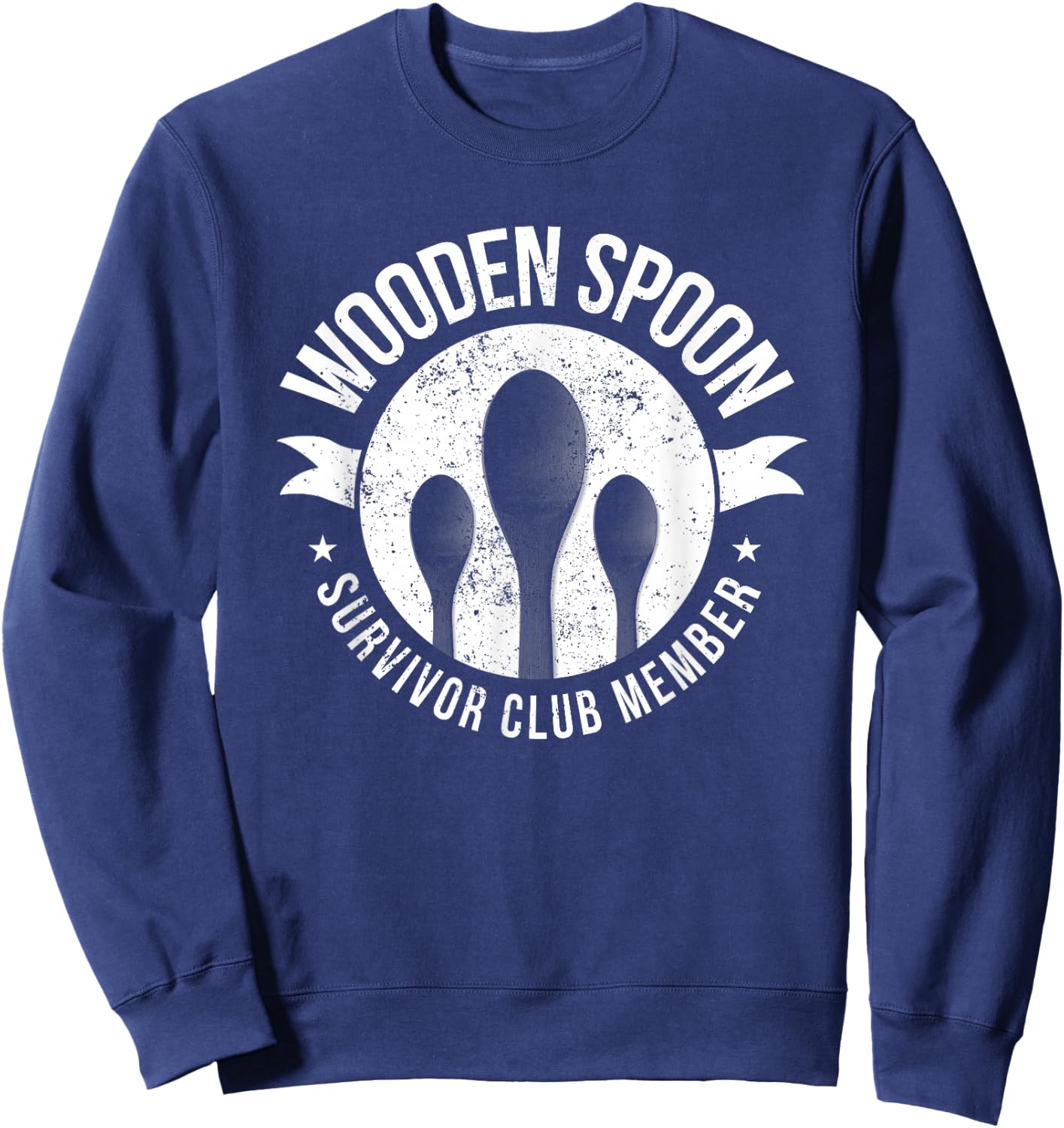 Funny Retro Vintage Wooden Spoon Survivor Sweatshirt - Sweatshirt | Navy
