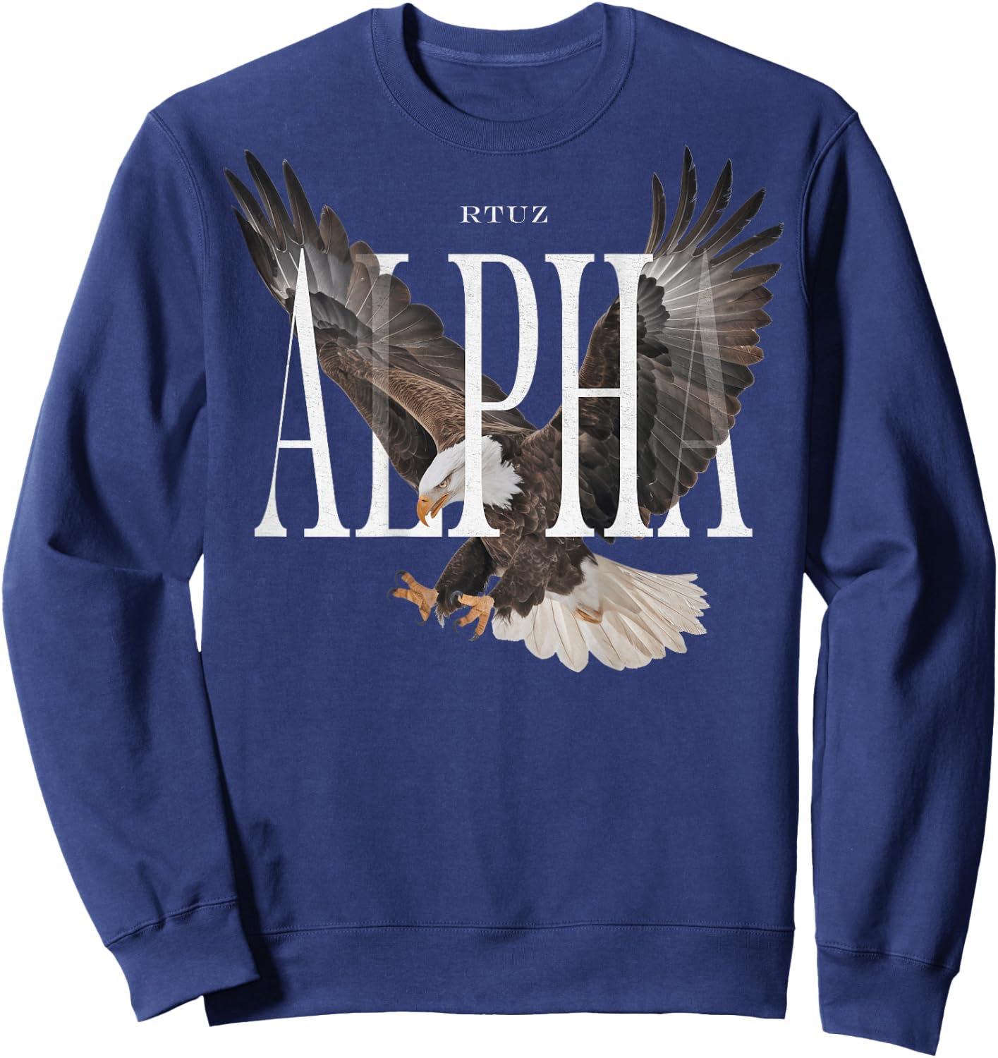Hip Hop Y2K Vintage Retro Edgy Backprint Streetwear Adler Sweatshirt - Sweatshirt | Navy
