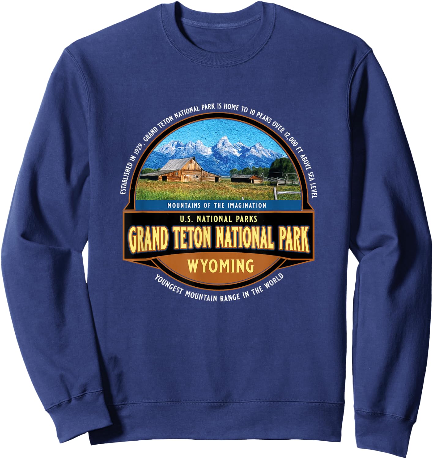 Grand Teton National Park Wyoming USA Mountains Souvenir Sweatshirt - Sweatshirt | Navy