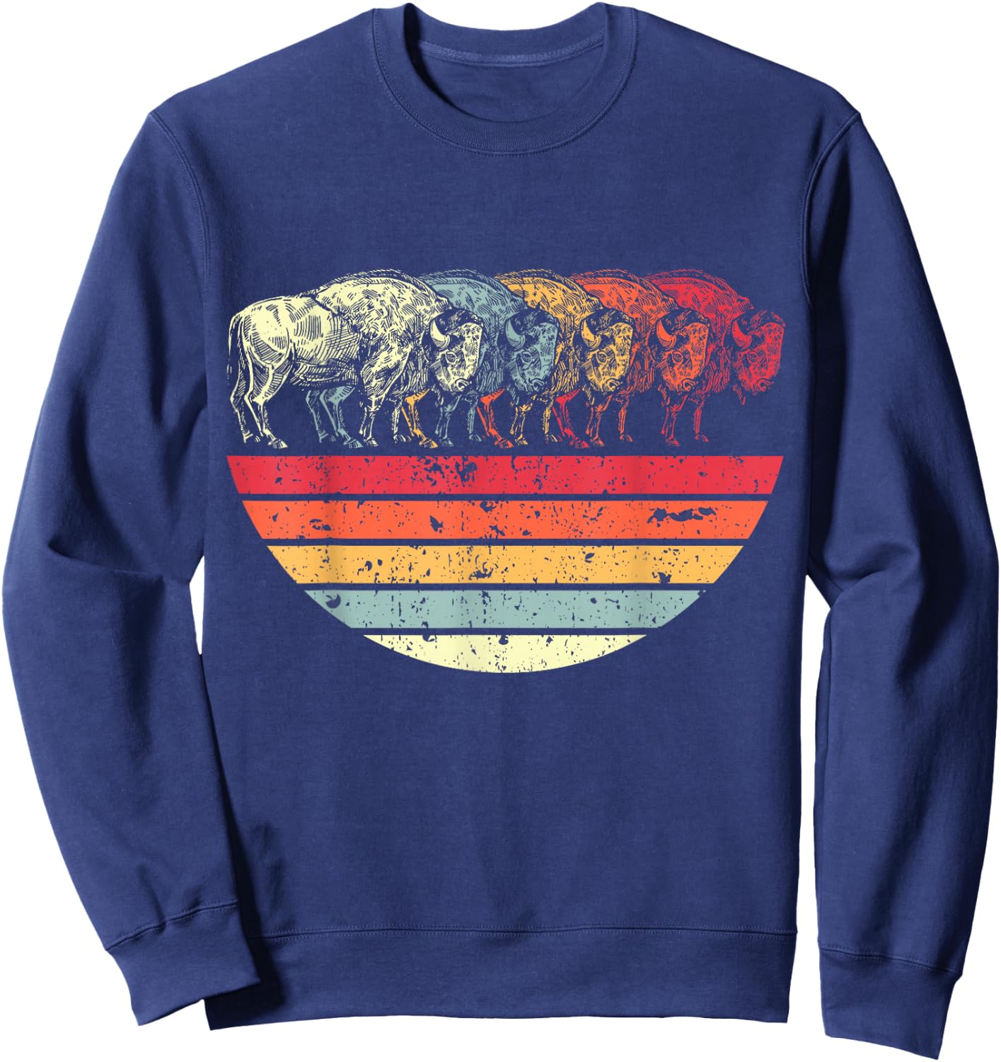 Retro Buffalo Sweatshirt - Sweatshirt | Navy