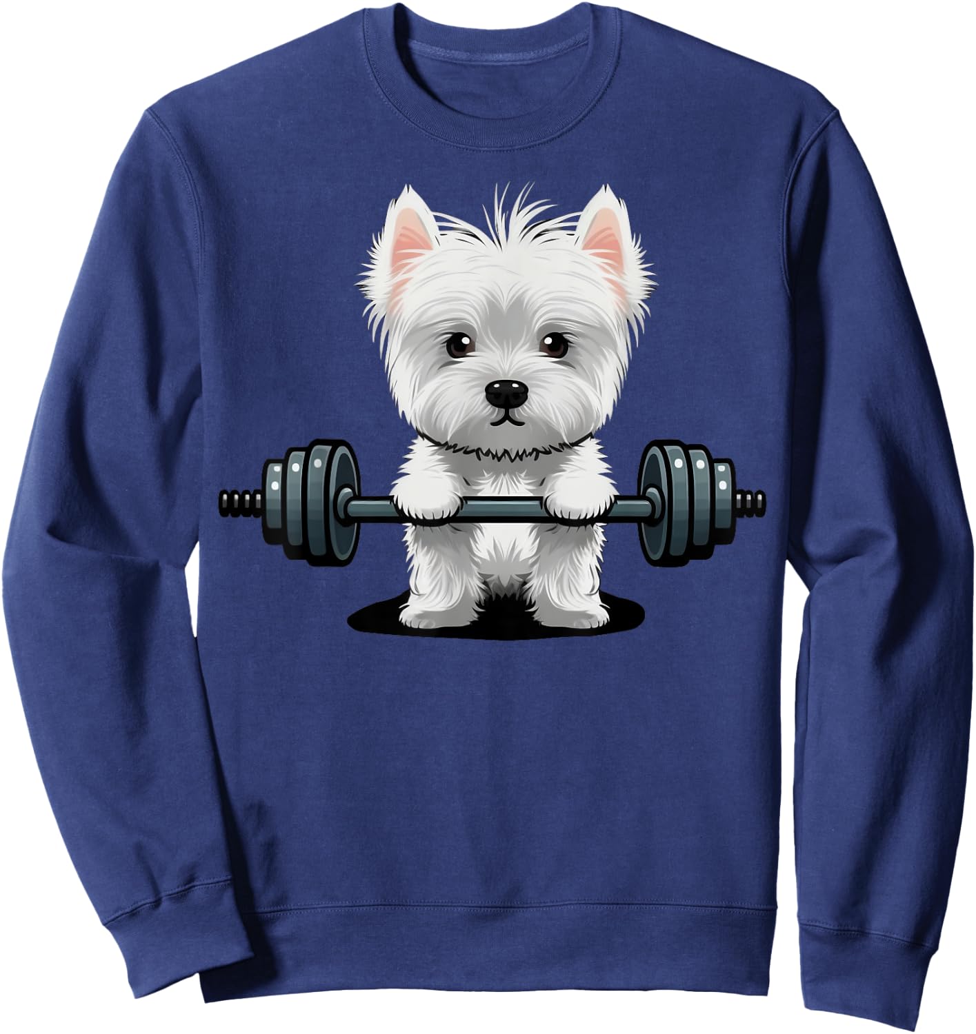 Westie Weightlifting Fitness Gym West Highland White Terrier Sweatshirt - Sweatshirt | Navy