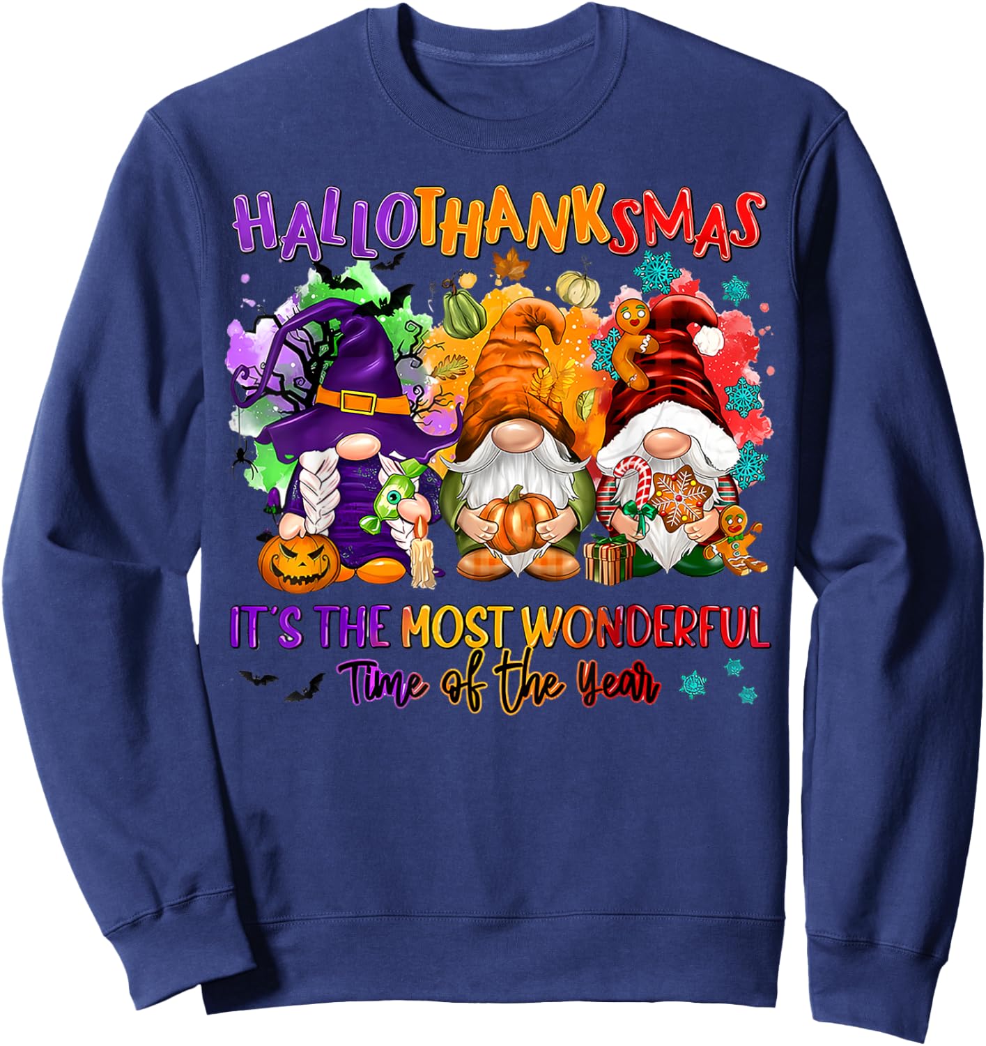 Hallothanksmas It's The Most Wonderful Time Of The Year Sweatshirt - Sweatshirt | Navy