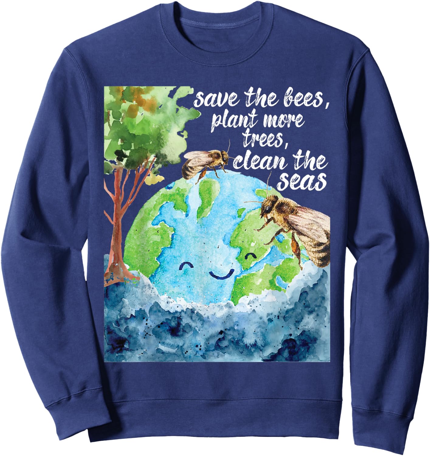 Save The Bees - Environmental Protection Earth Day Climate Sweatshirt - Sweatshirt | Navy