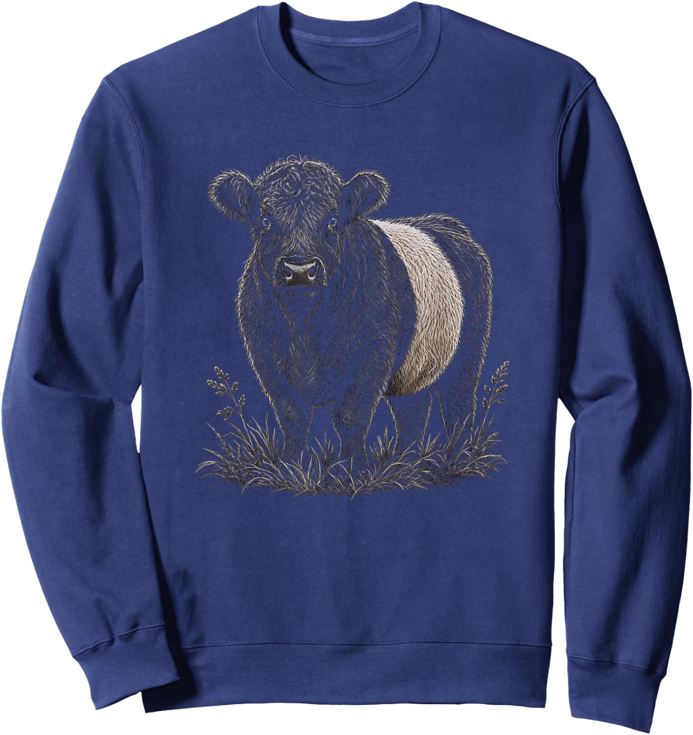 Belted Galloway Cow Graphic Artwork Design Sweatshirt - Sweatshirt | Navy