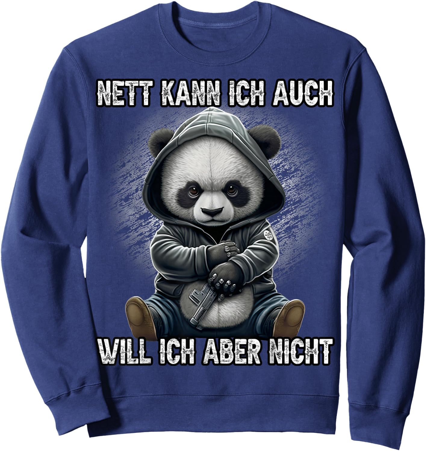 Nett kann ich auch will ich aber nicht Lustiges Panda Anime Sweatshirt - Sweatshirt | Navy