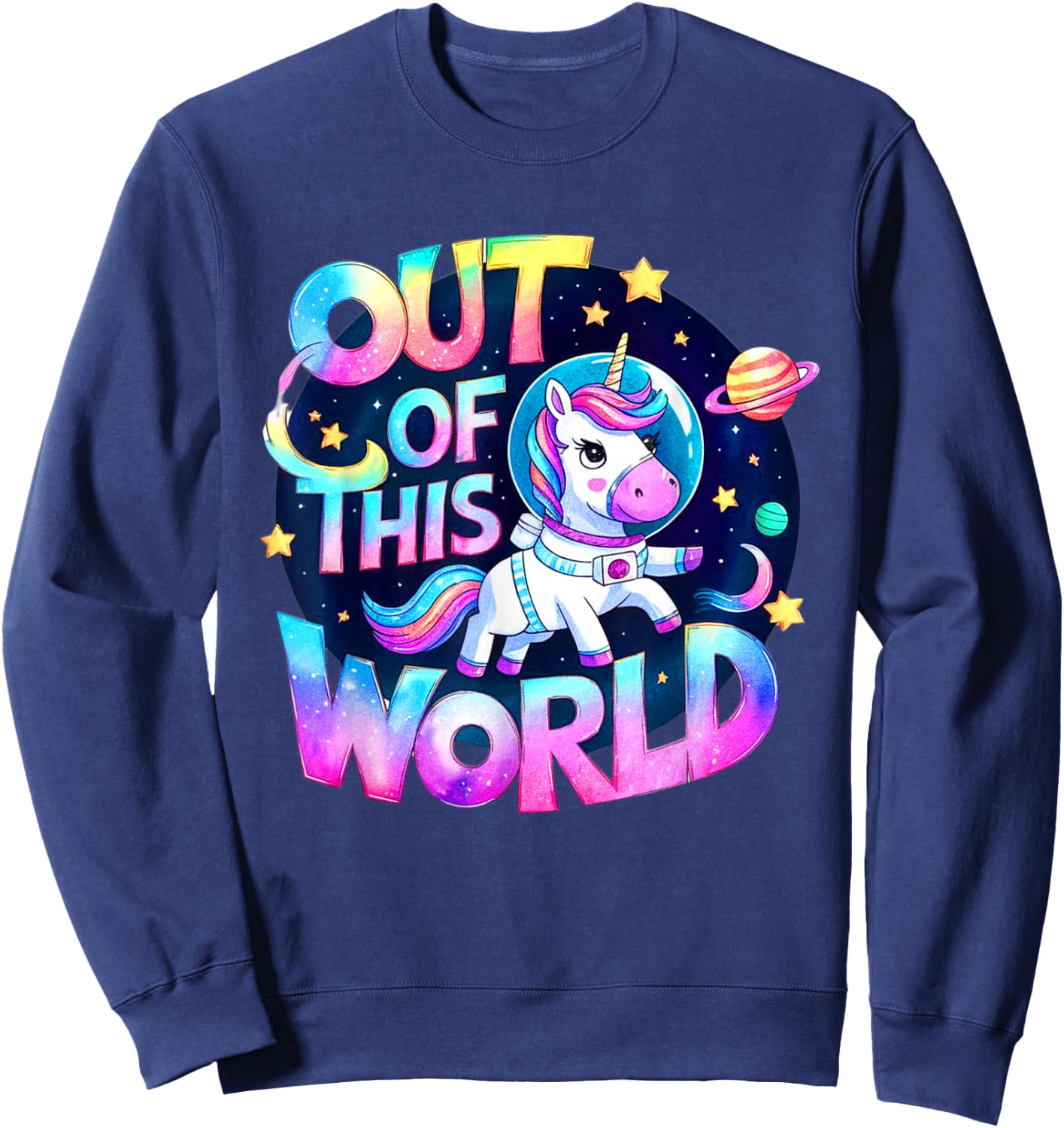 Aventure Kawaii Astronaute Licorne Sweatshirt - Sweatshirt | Navy