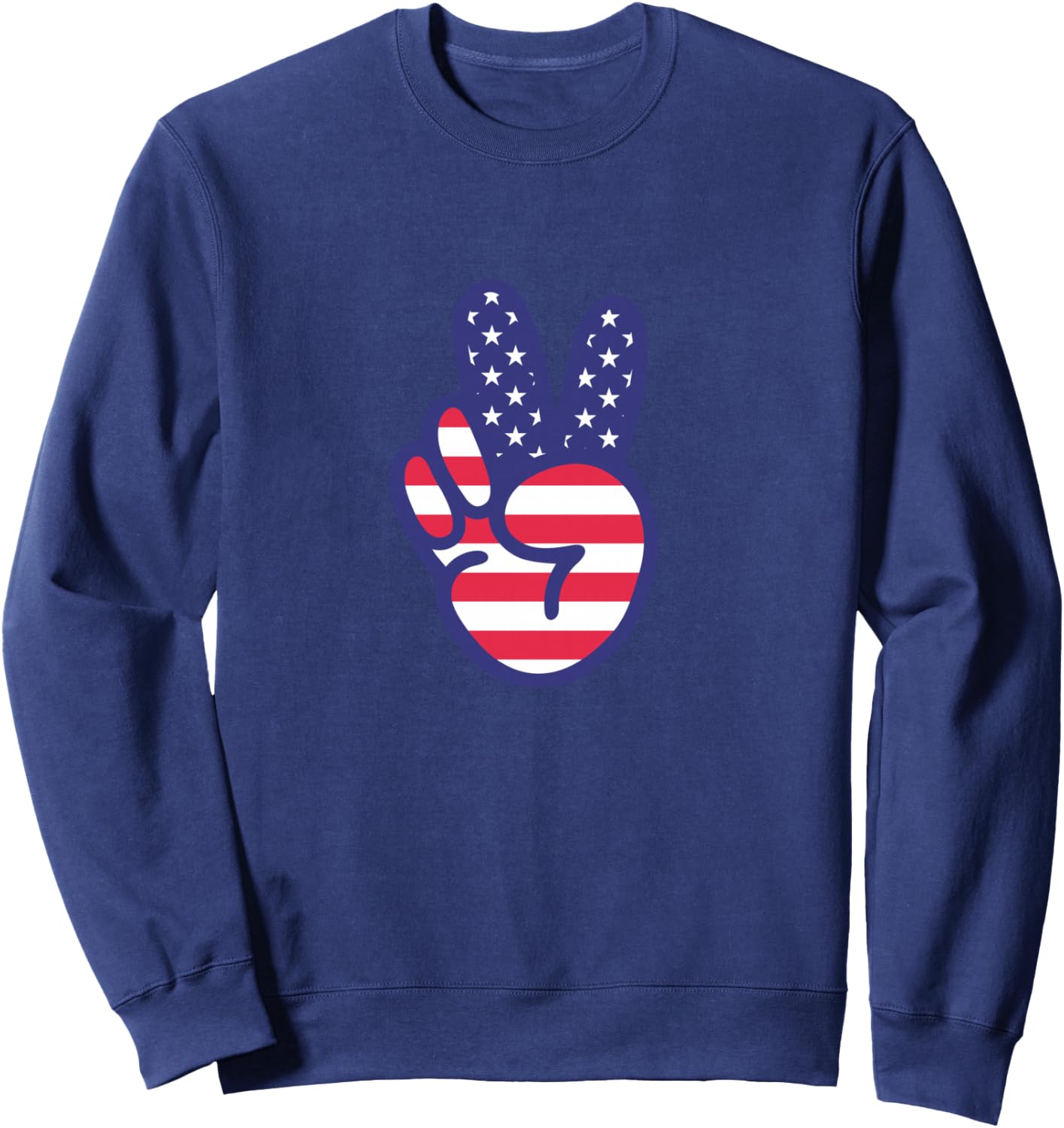Peace Sign American Flag Sweatshirt - Sweatshirt | Navy