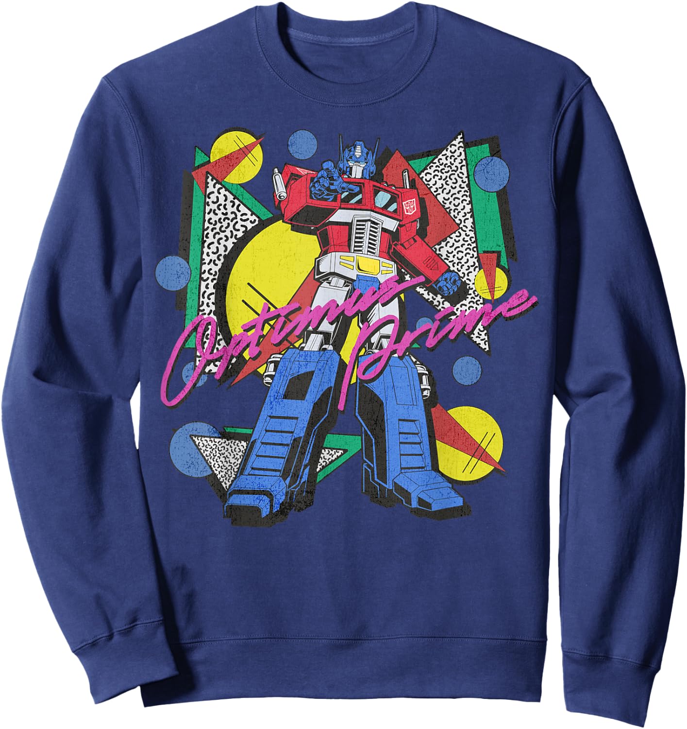 Transformers Retro Optimus Prime 80's Print Sweatshirt - Sweatshirt | Navy