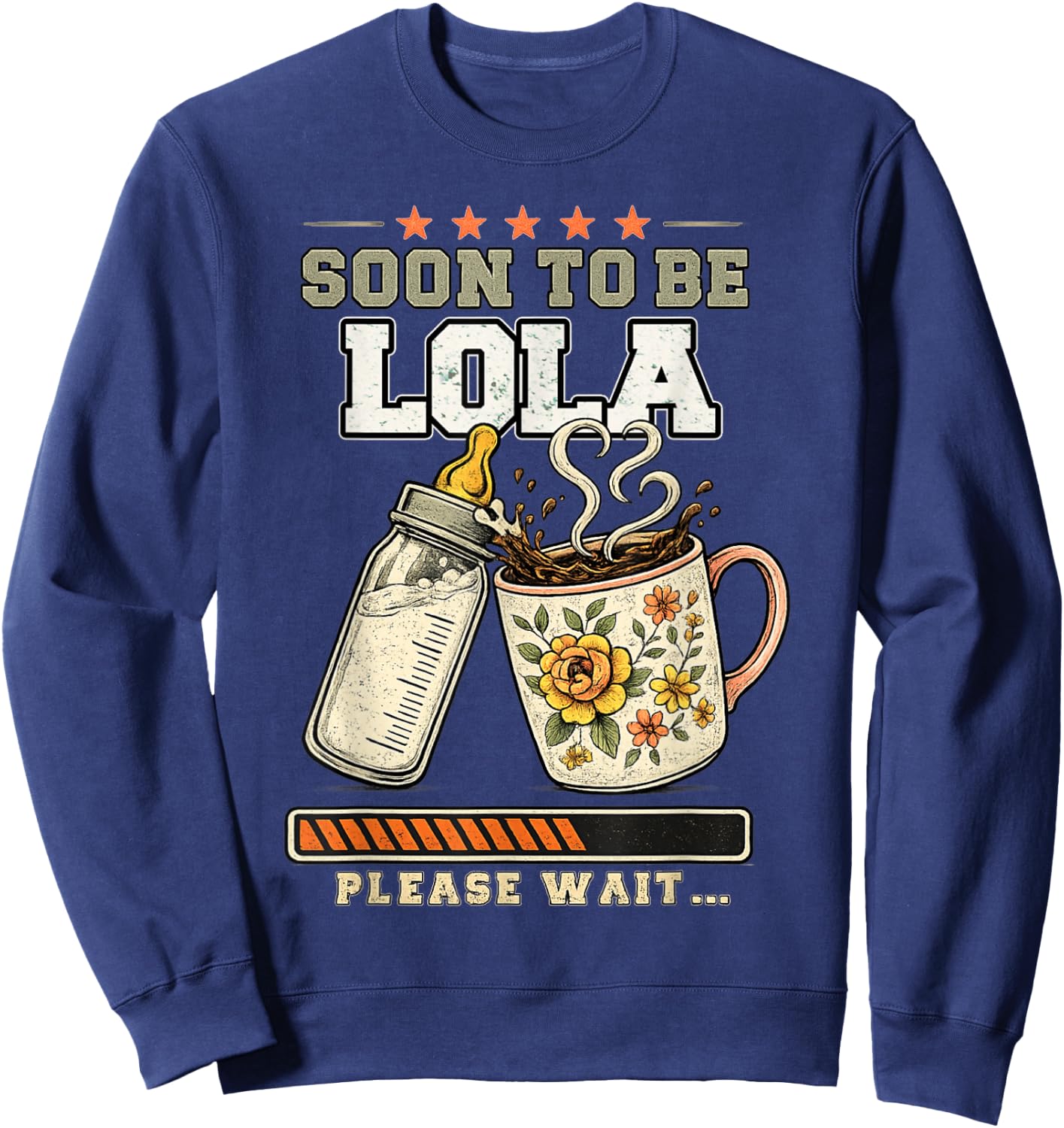 Soon to Be Lola, Expecting Grandmother, Baby Reveal Sweatshirt - Sweatshirt | Navy