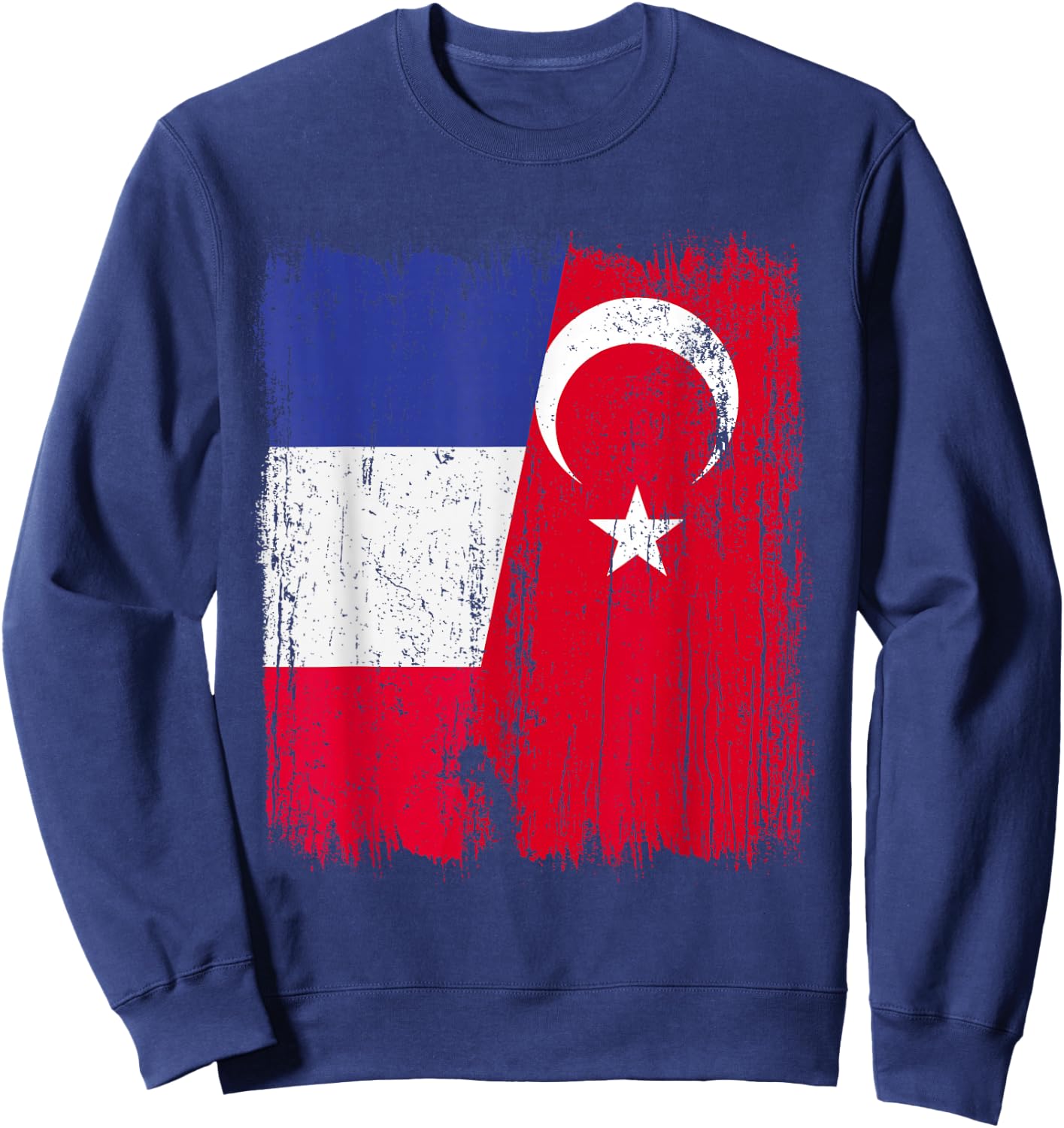 Demi-Drapeau de la France Turquie Turquie Sweatshirt - Sweatshirt | Navy