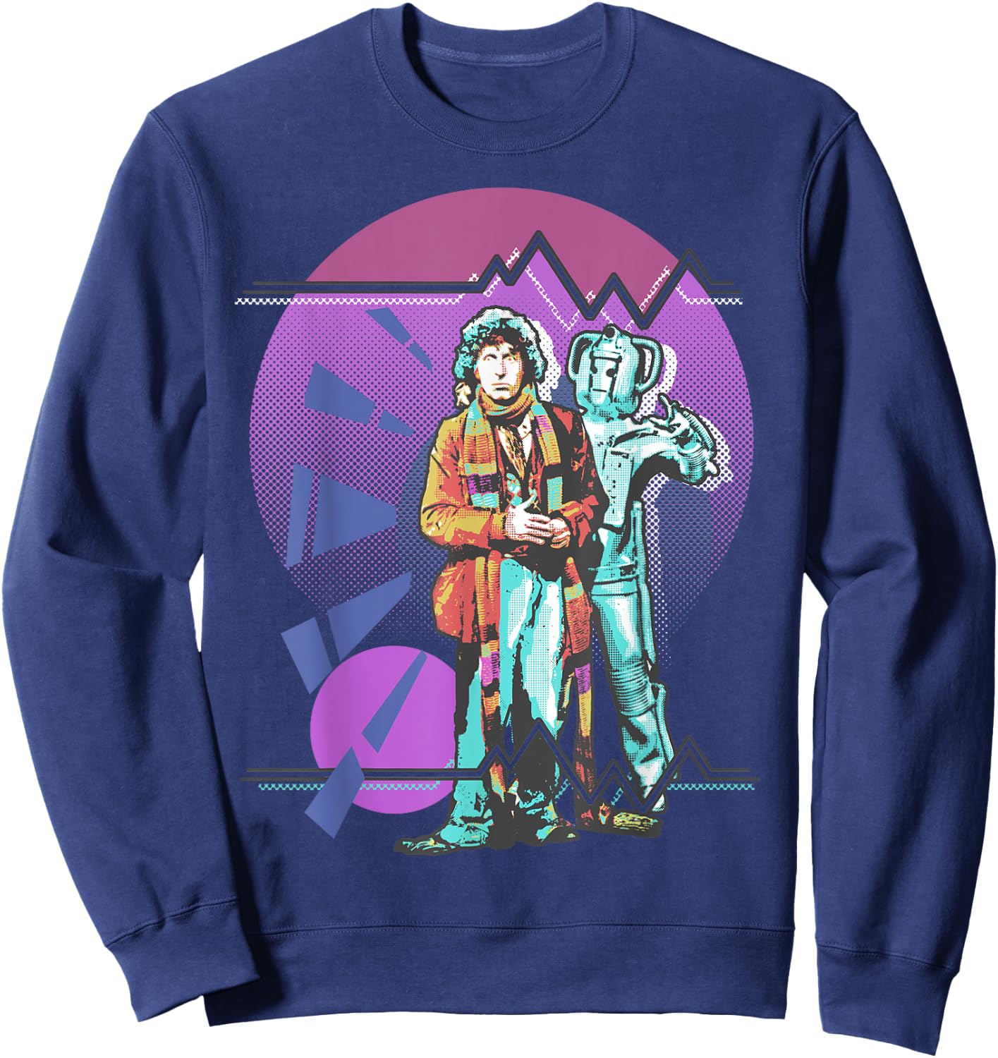 Pop Art 4th Doctor Baker Cosmic Time Travel Fan Sweatshirt - Sweatshirt | Navy