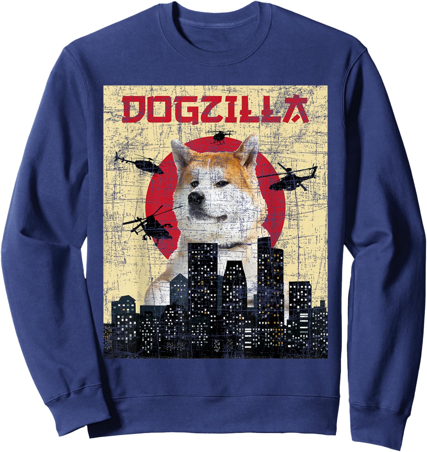 Dogzilla - Japanese Akita Dog Lover Canine Pet Owner Sweatshirt - Sweatshirt | Navy