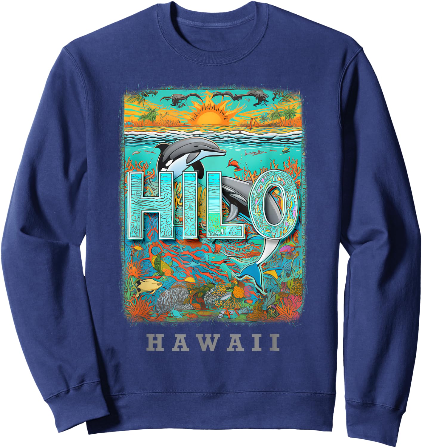 Hilo Hawaii HI Ocean Adventures SD778 Sweatshirt - Sweatshirt | Navy
