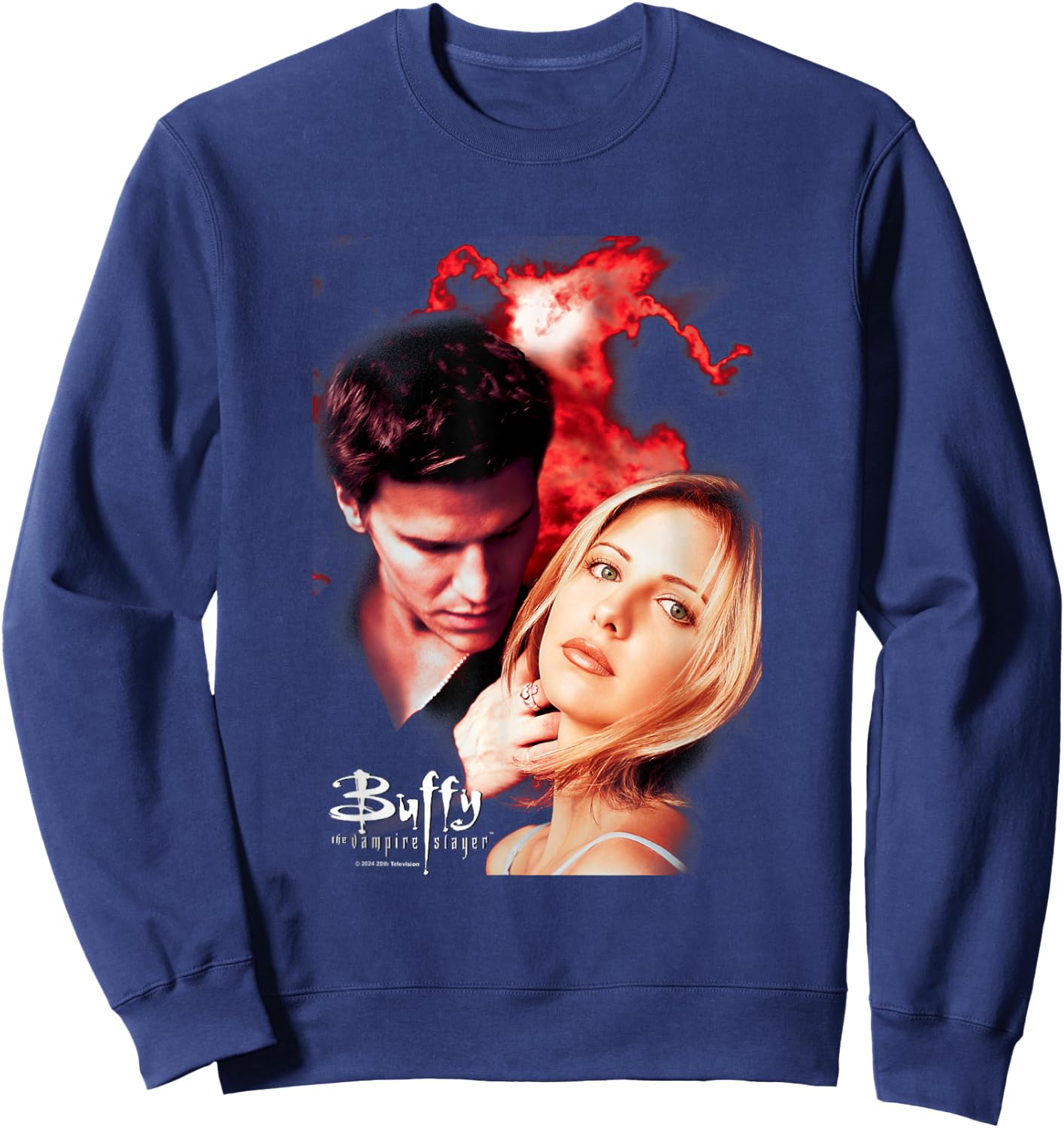 Buffy The Vampire Slayer Buffy & Angel Vintage Poster Sweatshirt - Sweatshirt | Navy