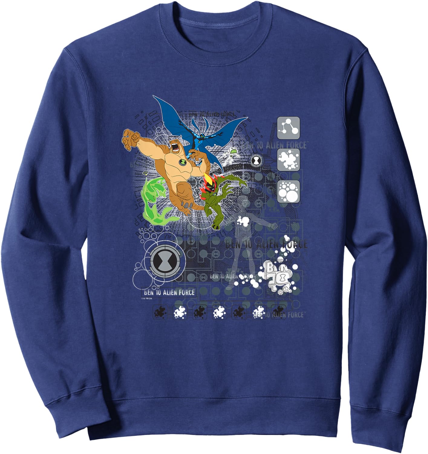 Ben 10: Alien Force Main Alien Heroes Vintage Shot Sweatshirt - Sweatshirt | Navy