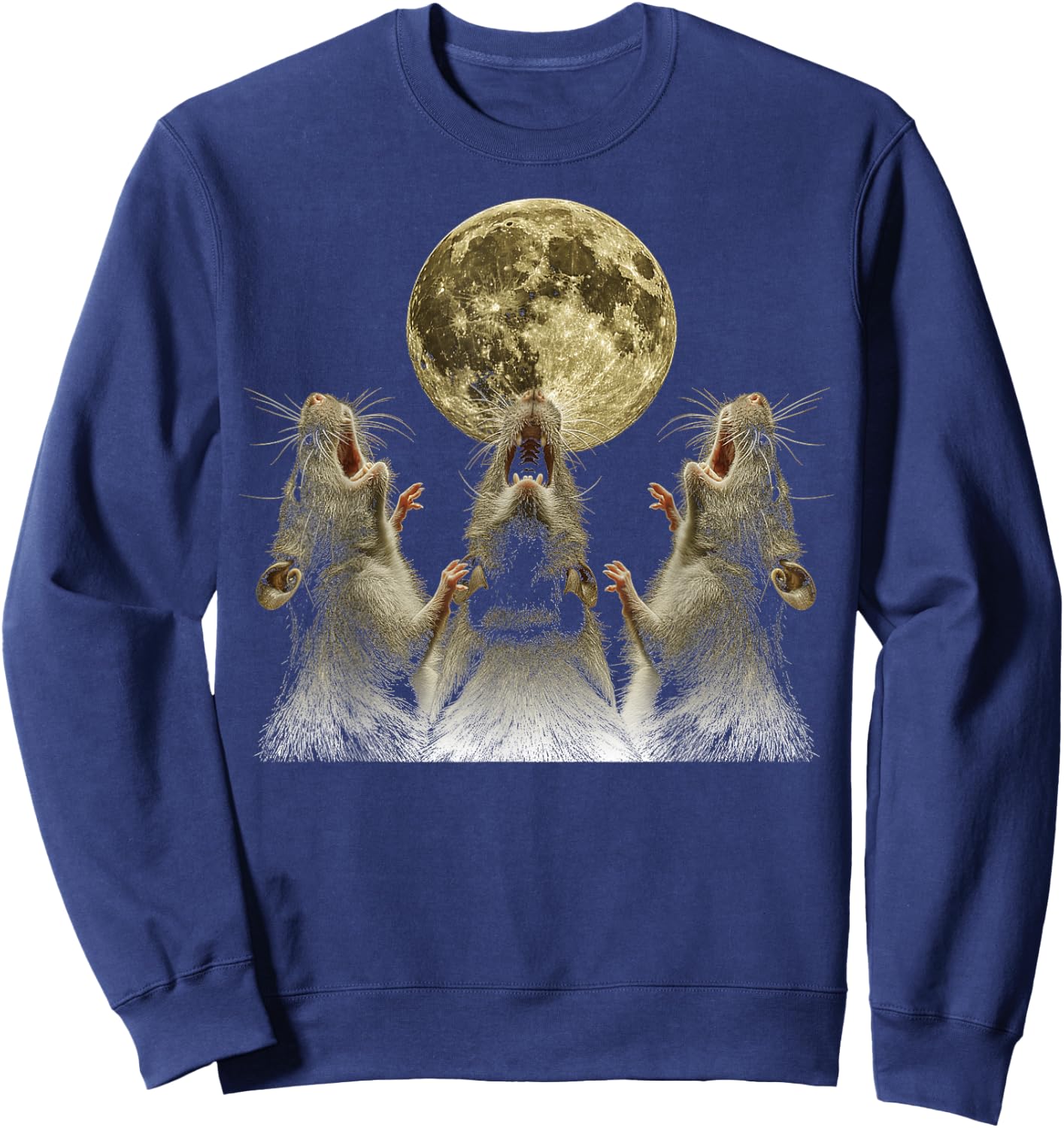Rat Mouse Howling Moon Sweatshirt - Sweatshirt | Navy
