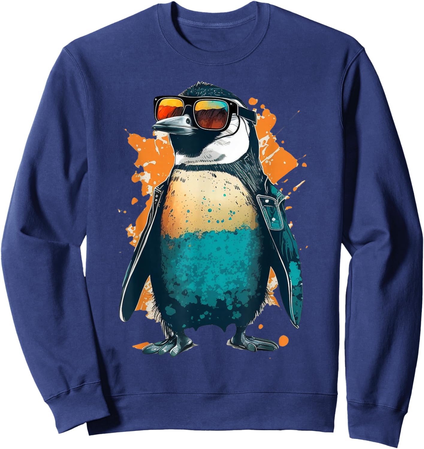 Cooler Pinguin mit Sonnenbrille und Jacke Sweatshirt - Sweatshirt | Navy