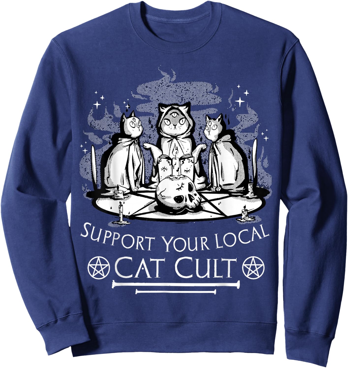 Unterstützen Sie Ihre lokale Katze Kult Gothic Cat Sweatshirt - Sweatshirt | Navy