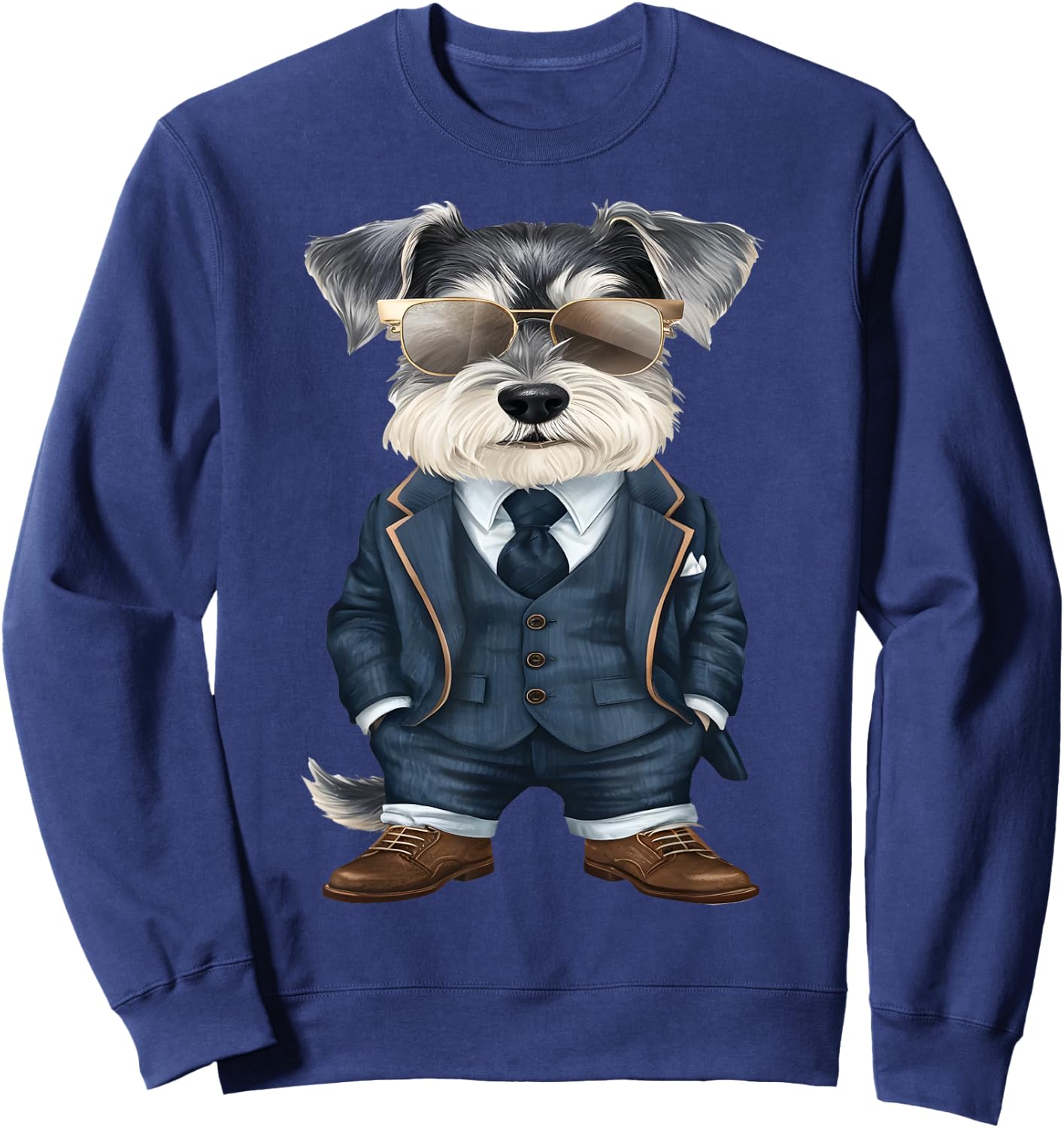 Men Woman Miniature Schnauzer Suit Miniature Schnauzer Sweatshirt - Sweatshirt | Navy