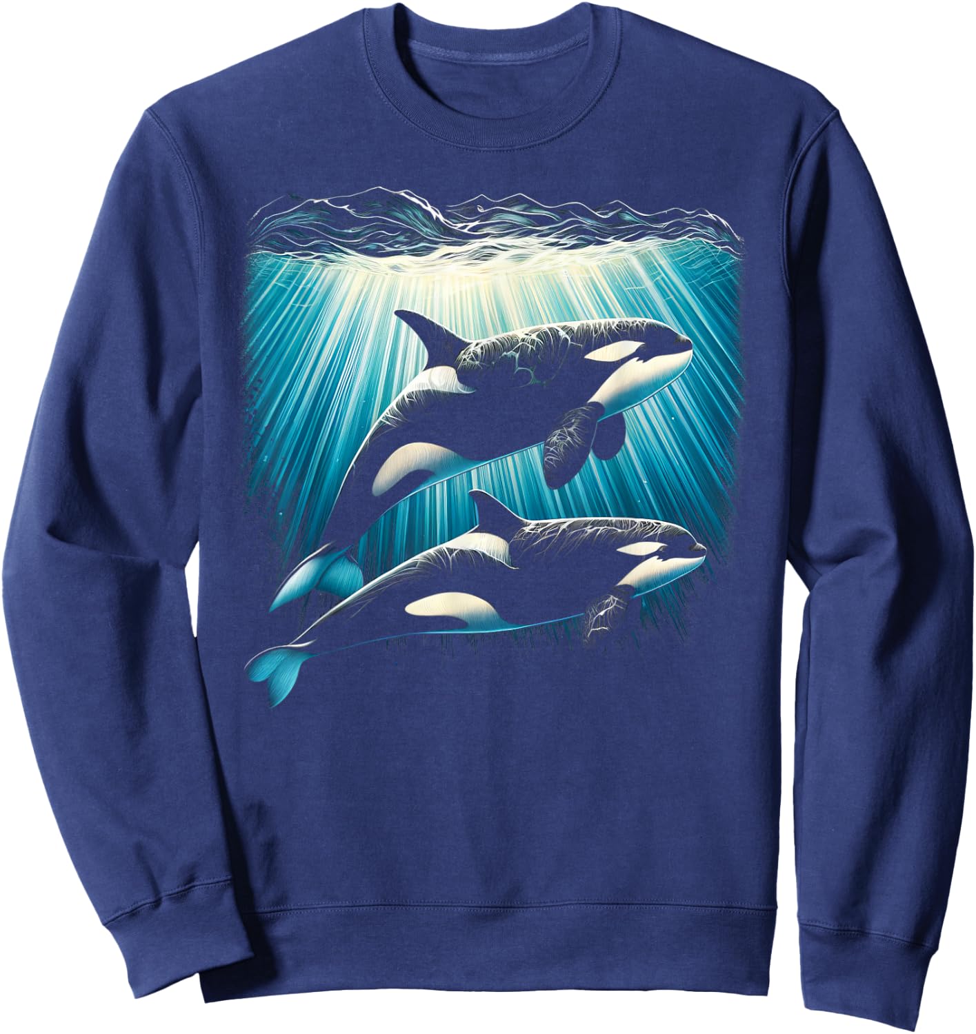 Orca Couple Underwater Sweatshirt - Sweatshirt | Navy