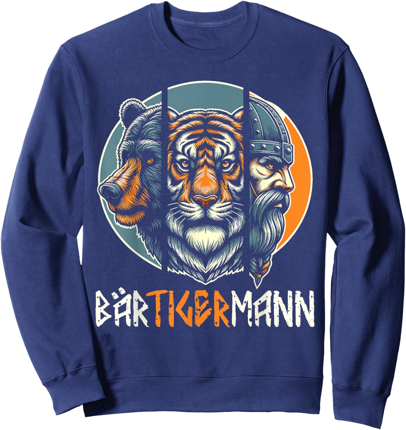 BÄRTIGERMANN Viking Beard Full Beard Tiger Man , black Sweatshirt - Sweatshirt | Navy