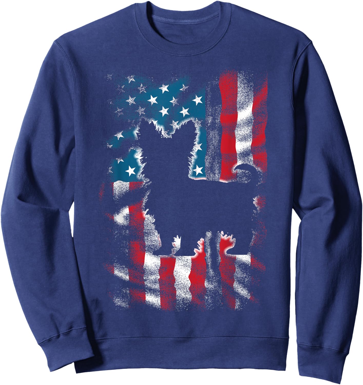 American Flag USA Patriot Yorkie Dad Mom Dog Lover Men Women Kids Sweatshirt - Sweatshirt | Navy