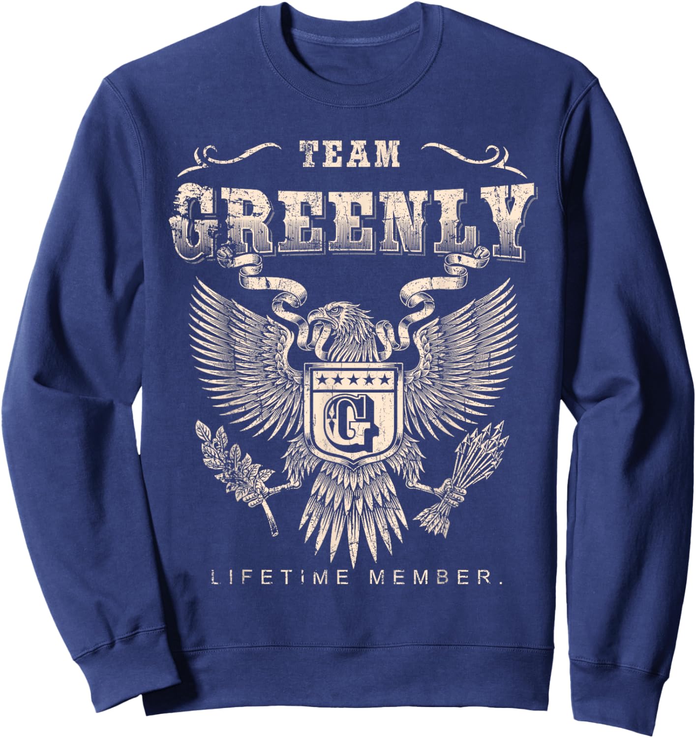 Team Greenly Lifetime Member - Greenly Name Sweatshirt - Sweatshirt | Navy