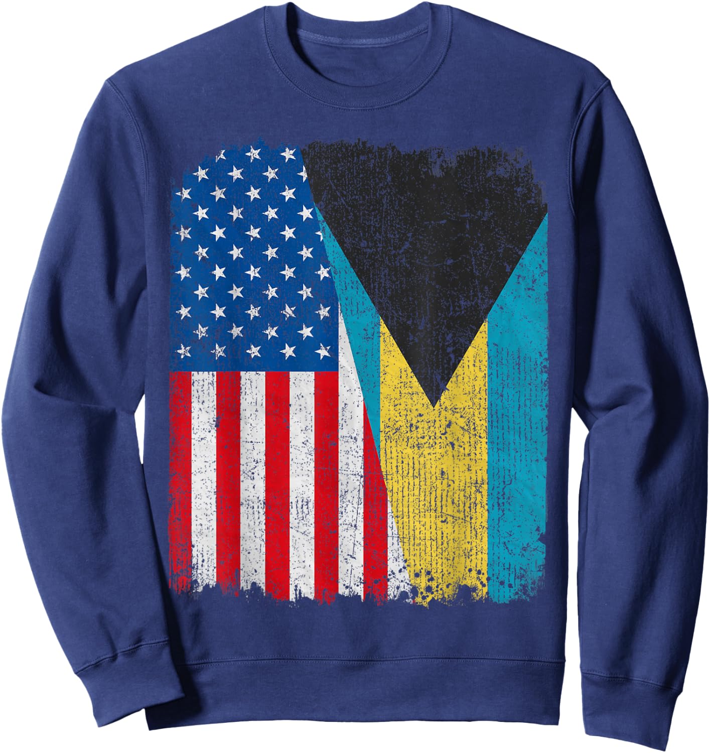 Bahamian American Flag Half USA Bahamas Root Proud Kids Men Sweatshirt - Sweatshirt | Navy