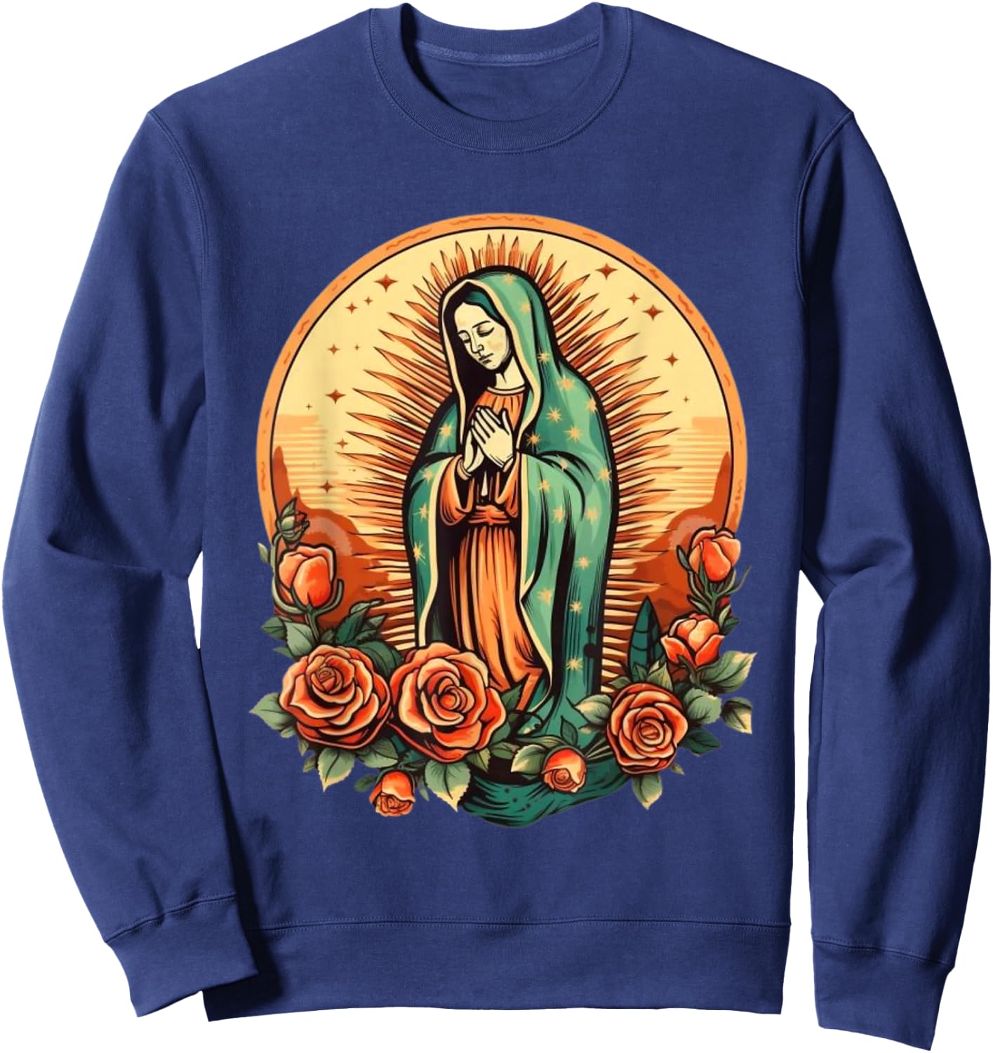 Our Lady of Guadalupe Sant Mary for Christians, Catholics , Black, S Sweatshirt - Sweatshirt | Navy