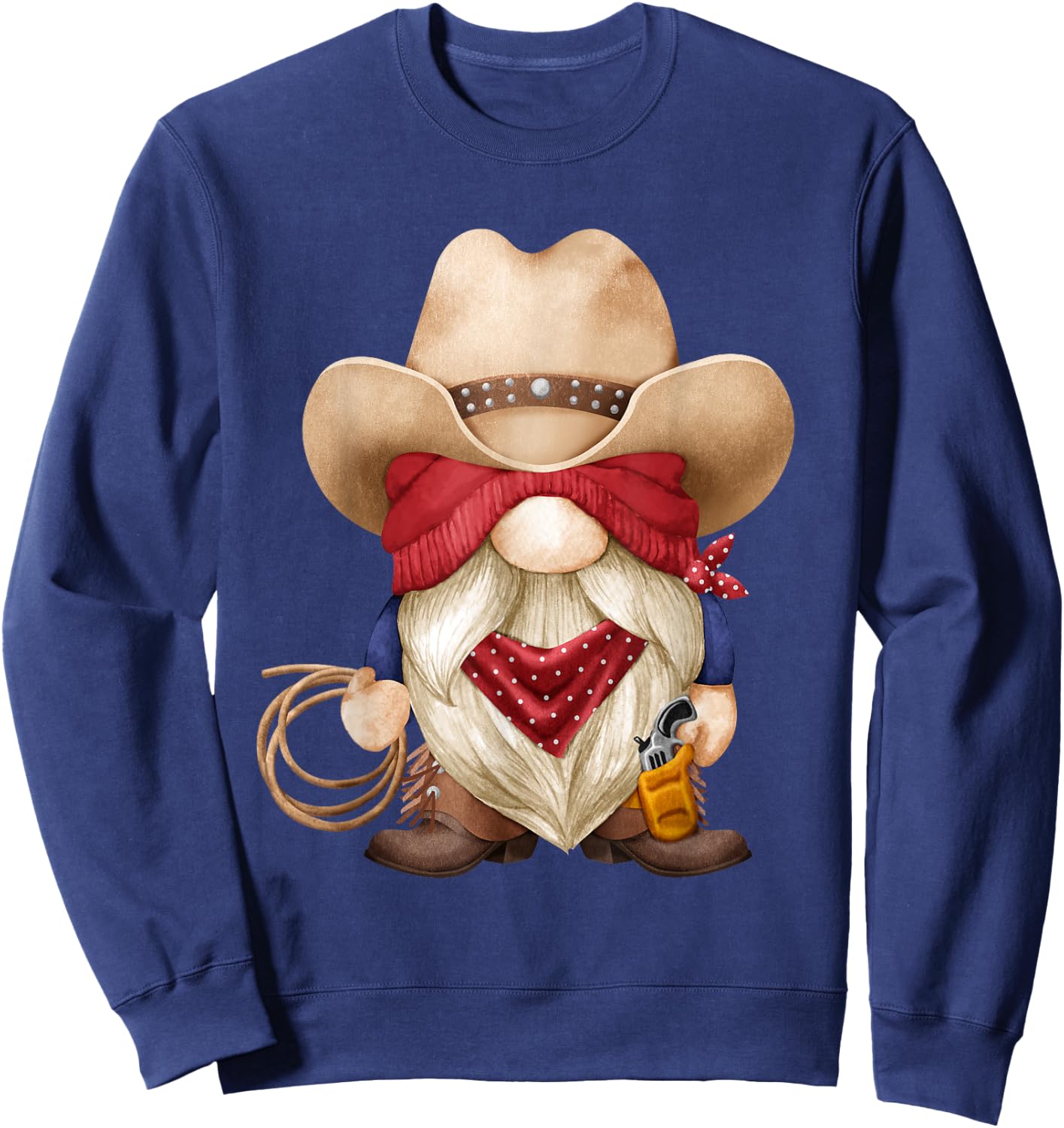 Cute Cowboy Grandpa With Western Decor For Farmer With Gnome Sweatshirt - Sweatshirt | Navy