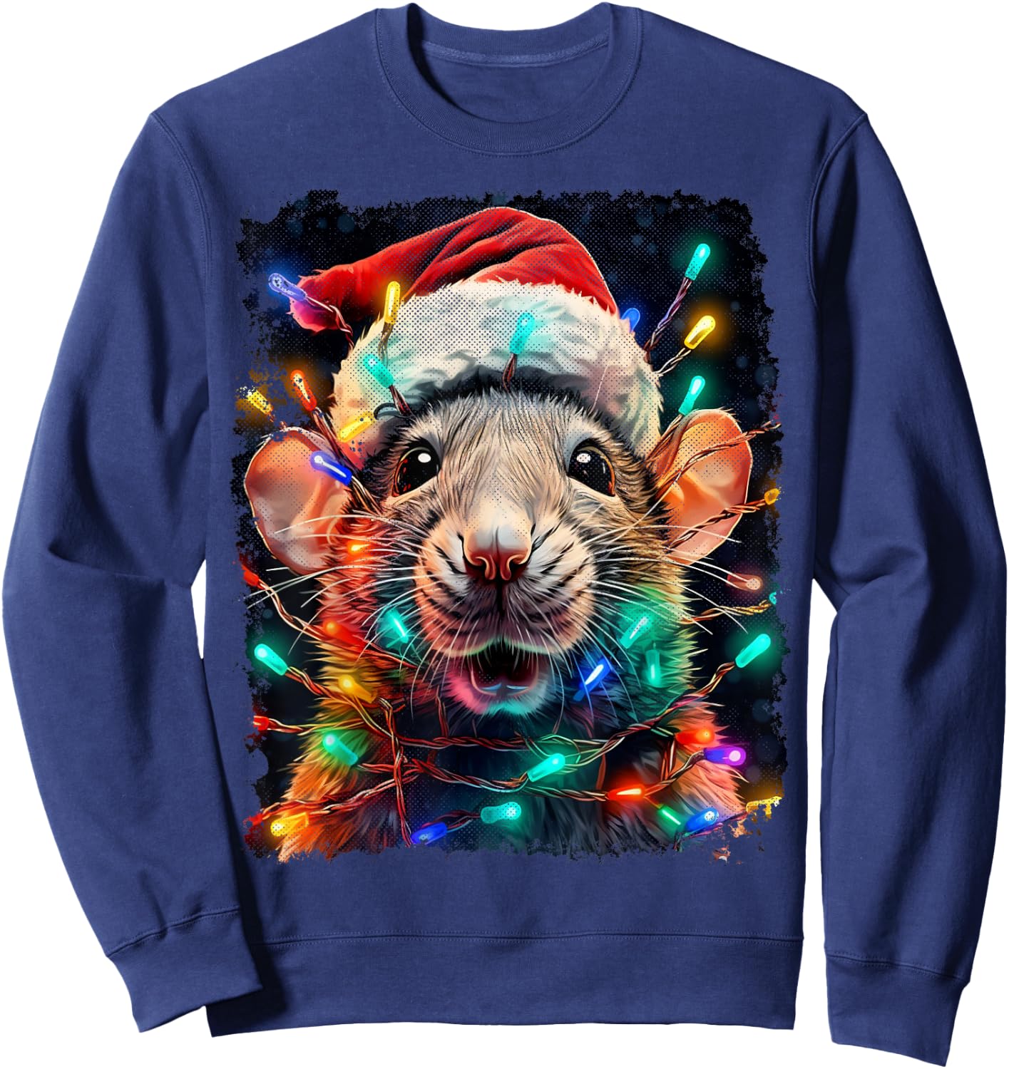 Vintage Rat Christmas Sweatshirt - Sweatshirt | Navy