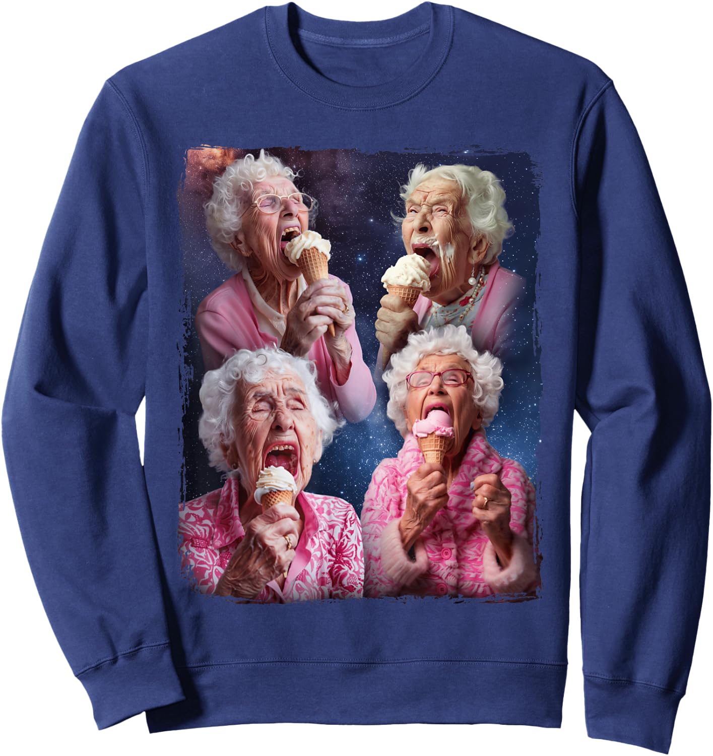 Grandma Licking Ice Cream Sweatshirt - Sweatshirt | Navy