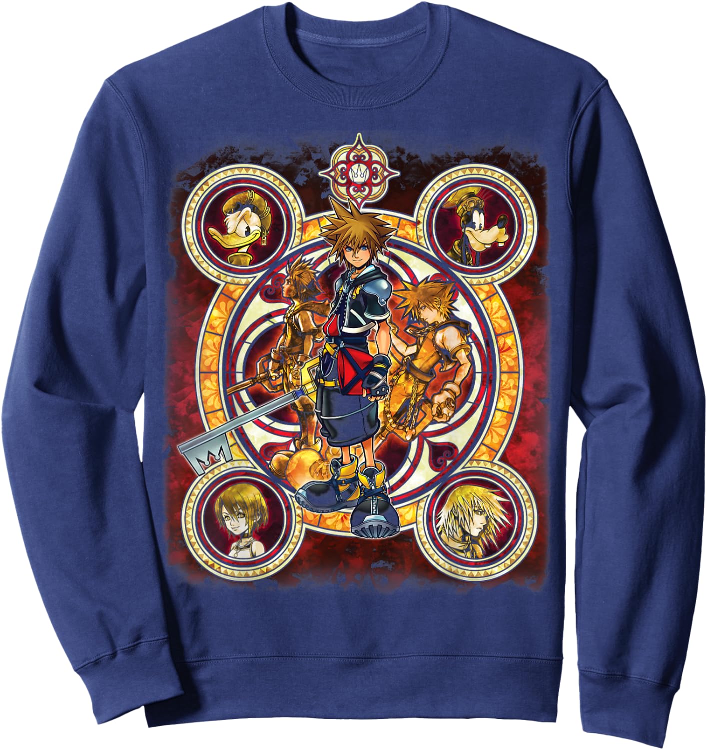 Disney Kingdom Hearts Group Shot Circles Sweatshirt - Sweatshirt | Navy
