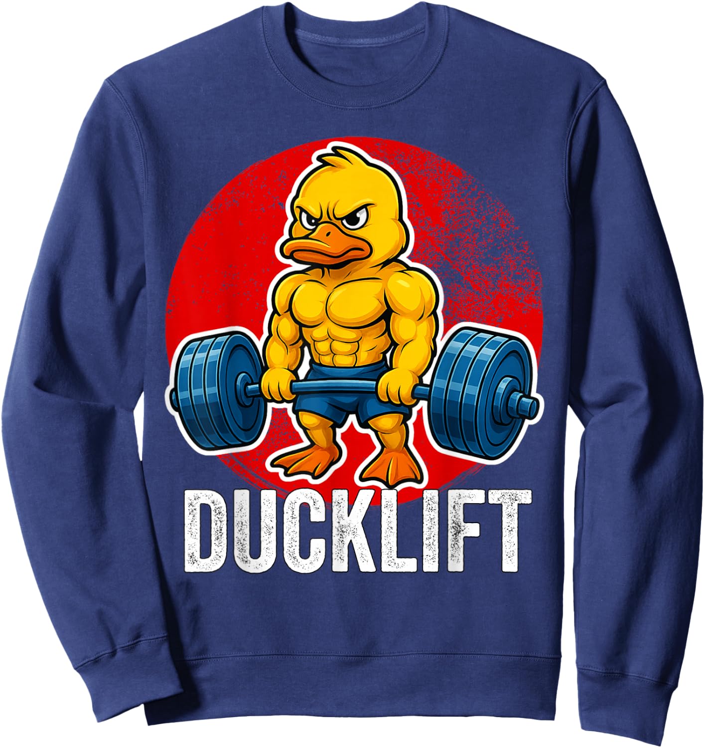 Funny Duck Ducklift Gym Weightlifting Lovers Men Boys Sweatshirt - Sweatshirt | Navy