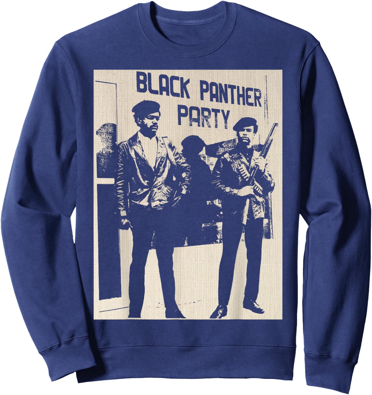 BPP Vintage Black History Self Defense Black Panthers Party Small Sweatshirt - Sweatshirt | Navy