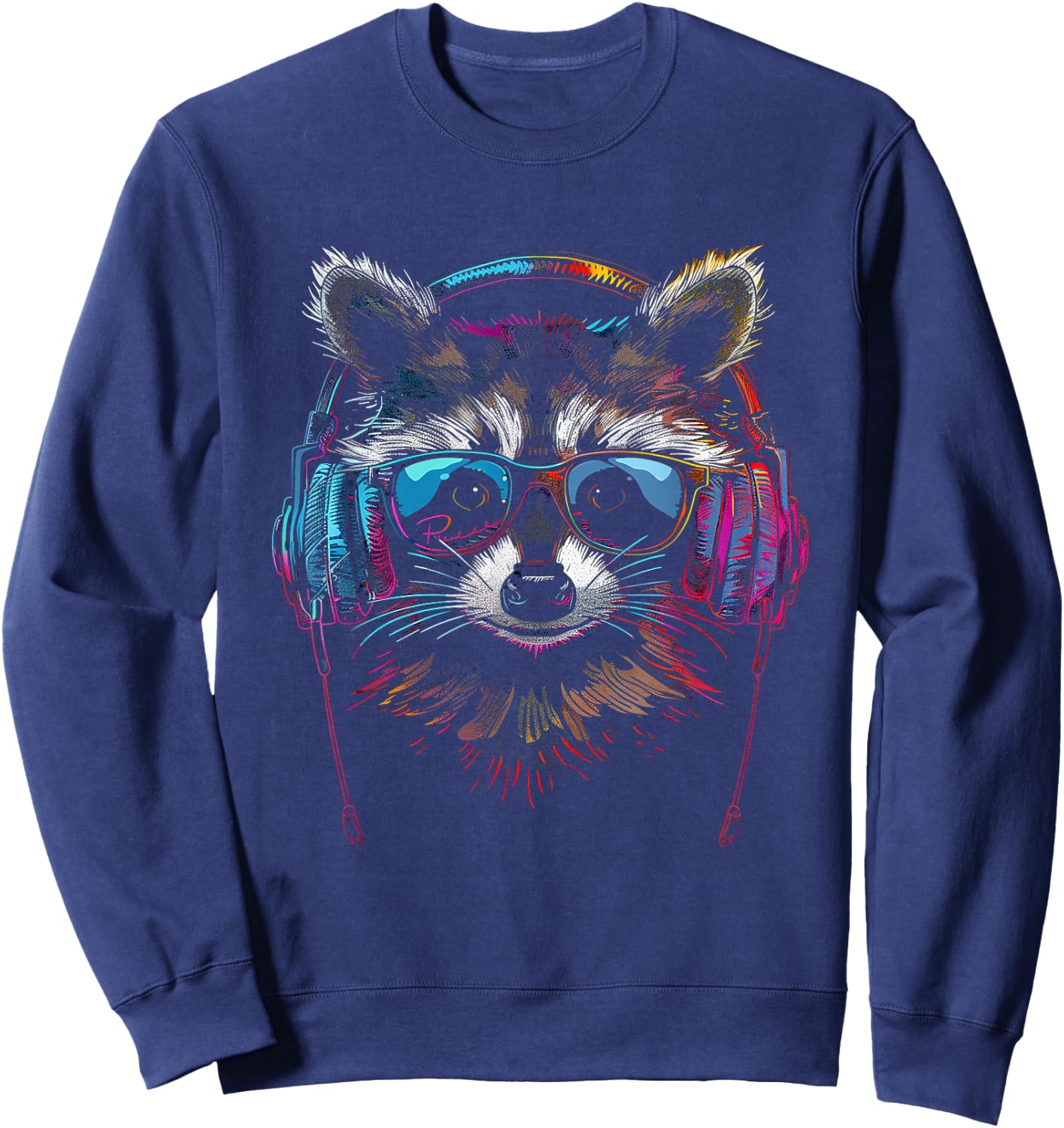 Raccoon DJ Headphones Sweatshirt - Sweatshirt | Navy