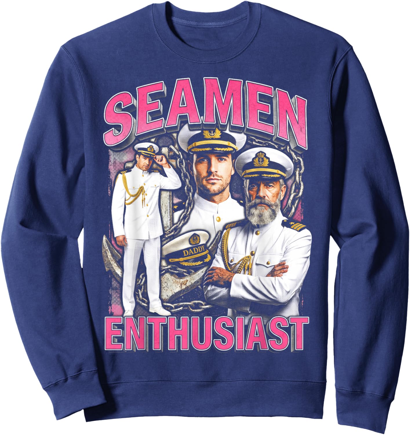 Seaman Cringe Embarrassing Funny Meme Adult Humor Unwearable Sweatshirt - Sweatshirt | Navy