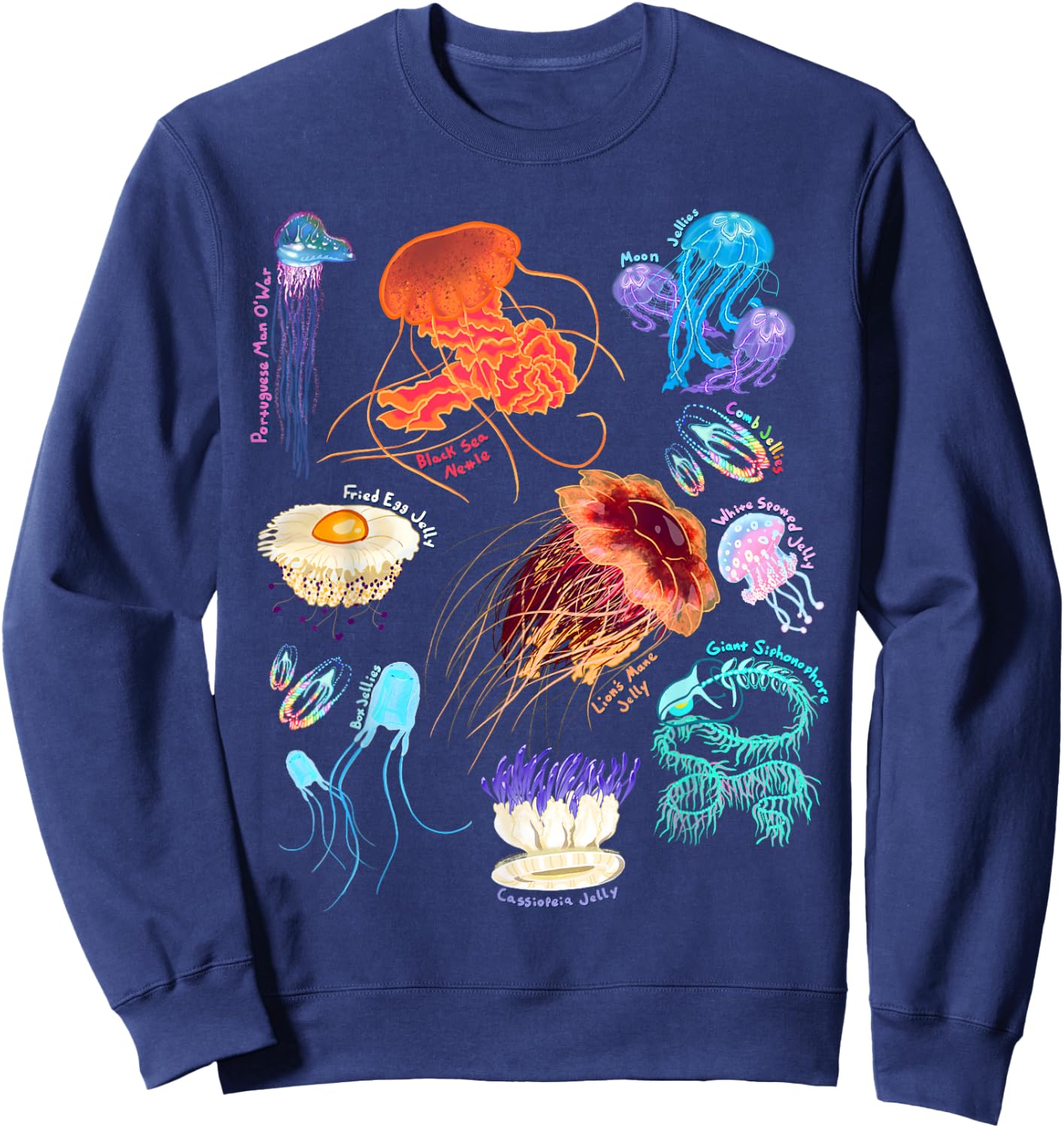 Marine Biology Jellyfish Sweatshirt - Sweatshirt | Navy