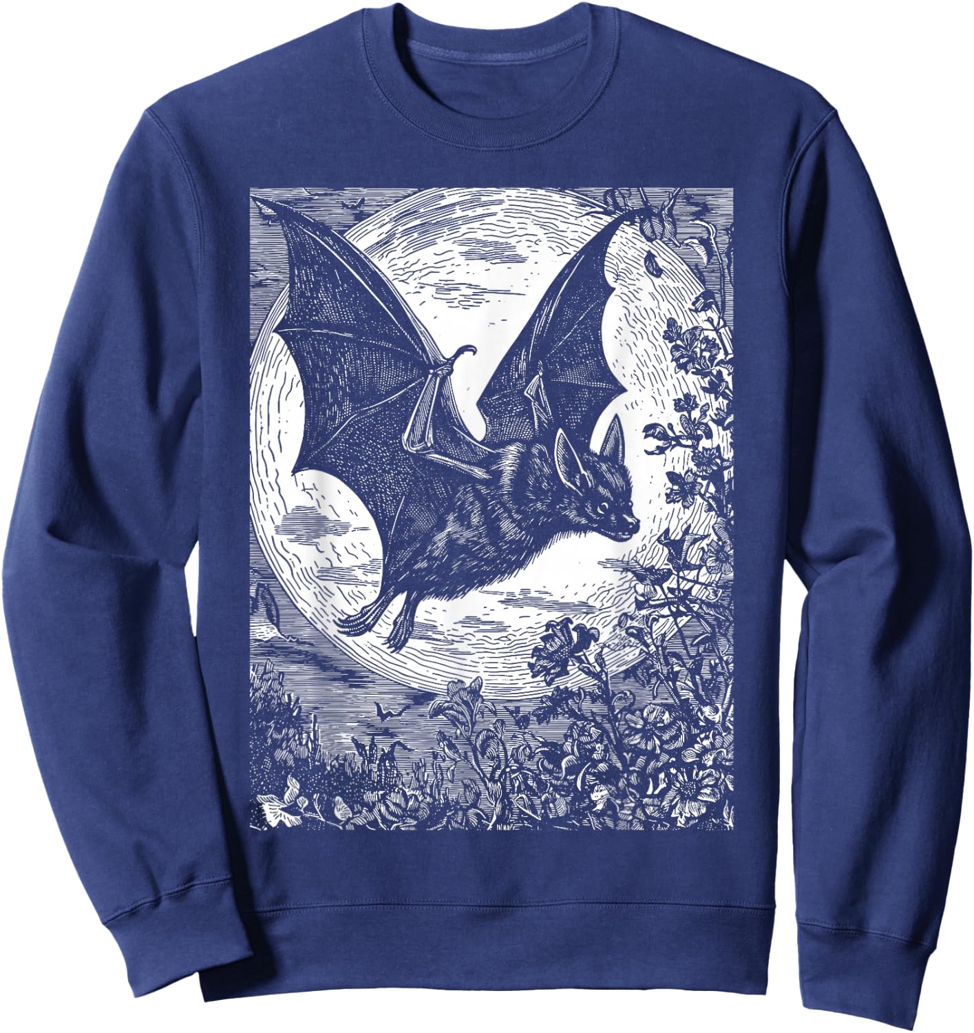 Medieval Bat | Gothic Pastel Goth Witch Dark Academia Sweatshirt - Sweatshirt | Navy