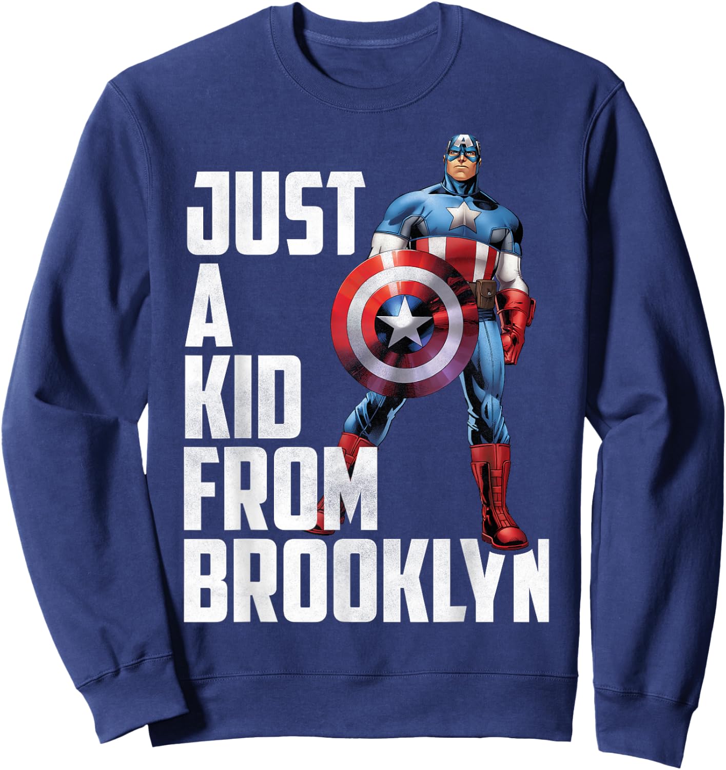 Marvel Avengers Captain America Just A Kid From Brooklyn Sweatshirt - Sweatshirt | Navy