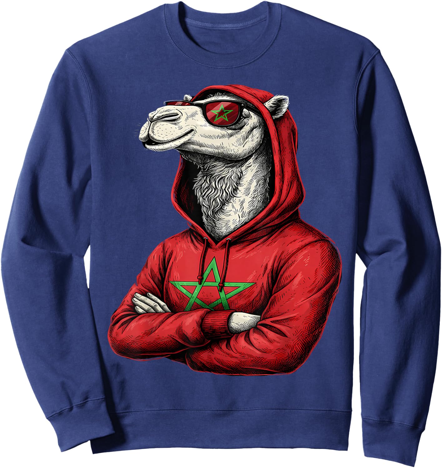 Morocco Flag Moroccan Pride Sweatshirt - Sweatshirt | Navy
