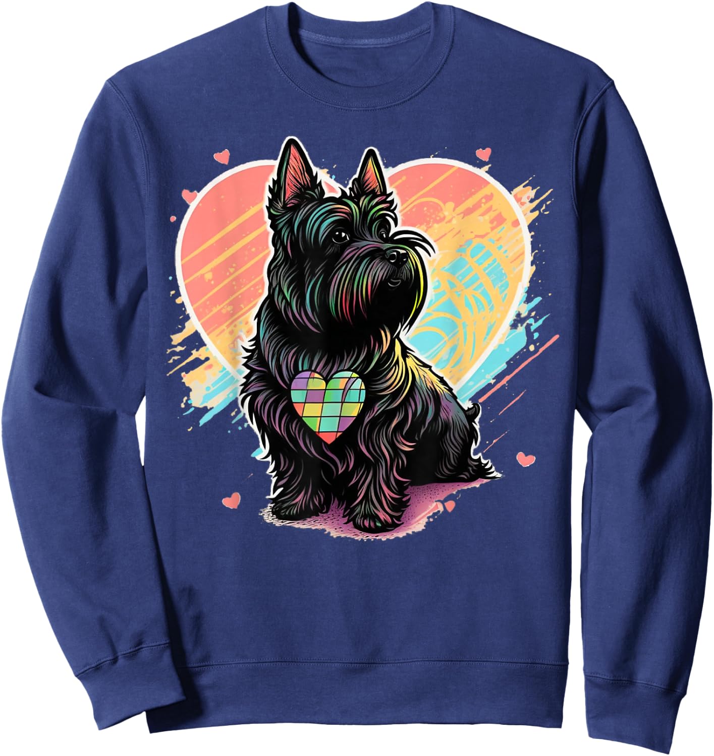 Scottie Dog Scottish Terrier Item Valentines Day Owner Sweatshirt - Sweatshirt | Navy