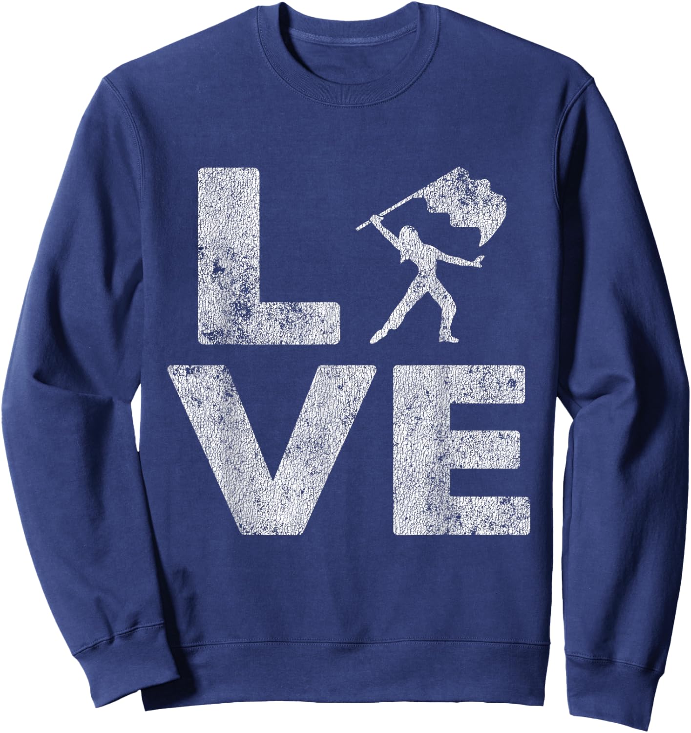 Love Color Guard Winter Guard Distressed Sweatshirt - Sweatshirt | Navy