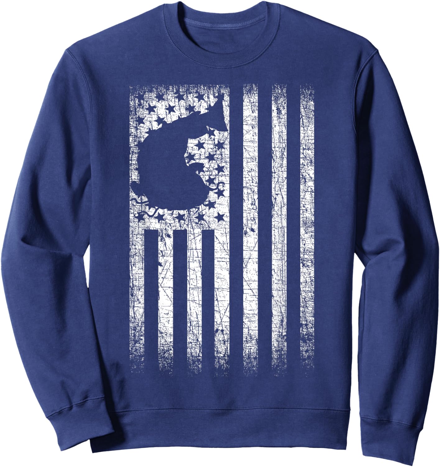 Catfishing American Flag - Catfish Angler Fisherman Sweatshirt - Sweatshirt | Navy