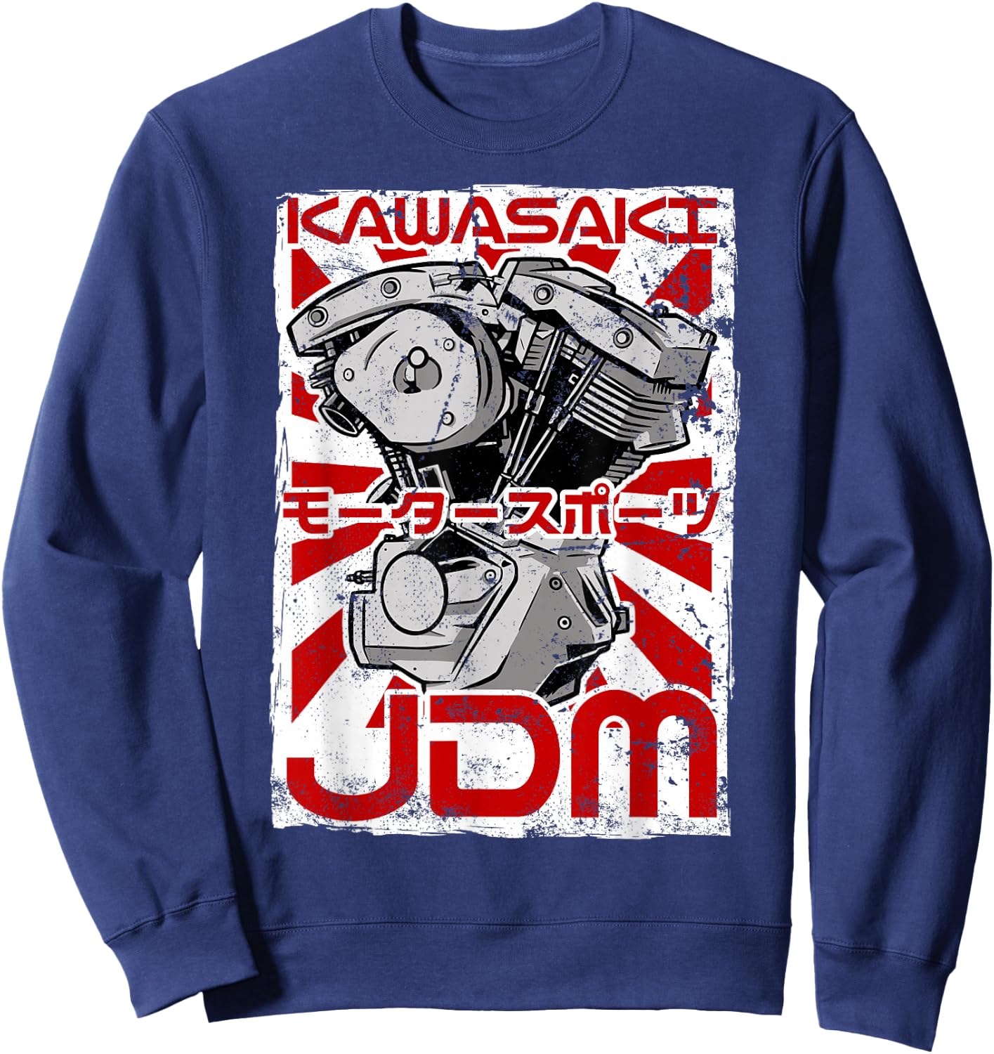 Kawasaki City 90s Retro Japan Aesthetics 80s Kawasaki , black Sweatshirt - Sweatshirt | Navy