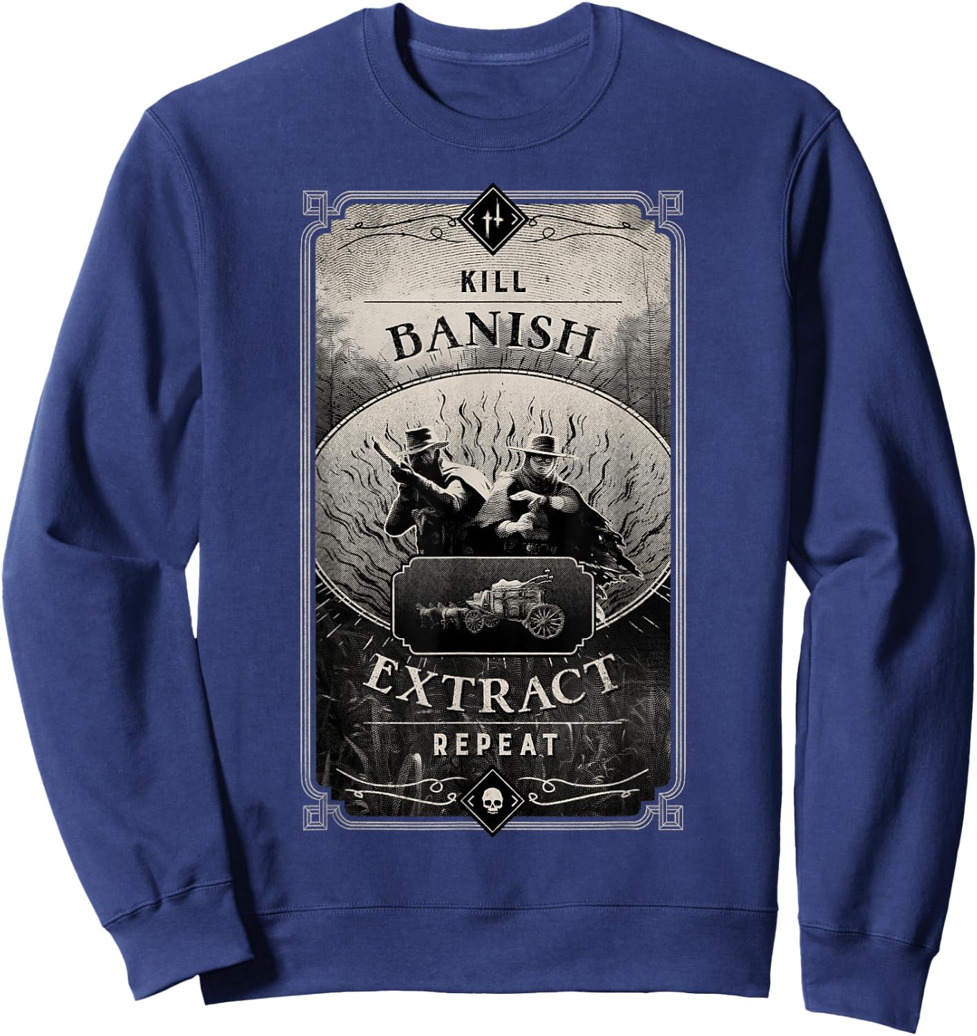 Hunt: Showdown Kill Banish Extract Repeat Sweatshirt - Sweatshirt | Navy